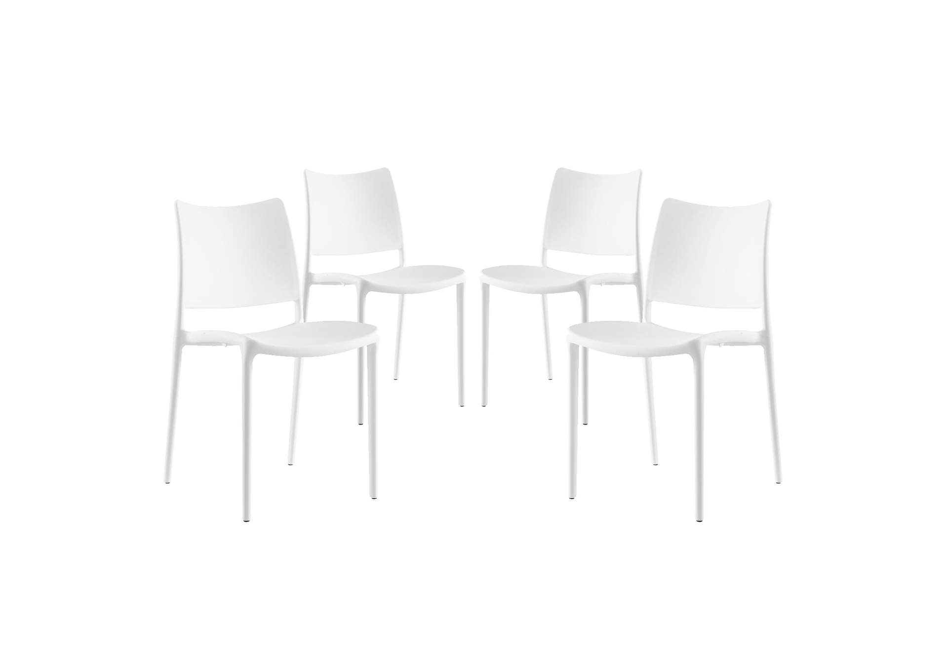 Hipster White Dining Side Chair [Set of 4],Modway