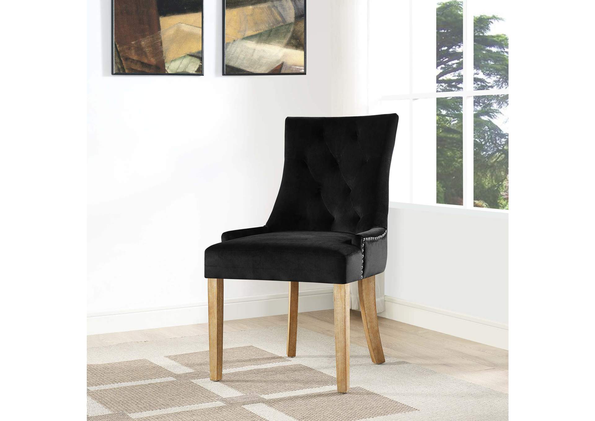 Black Pose Performance Velvet Dining Chair,Modway