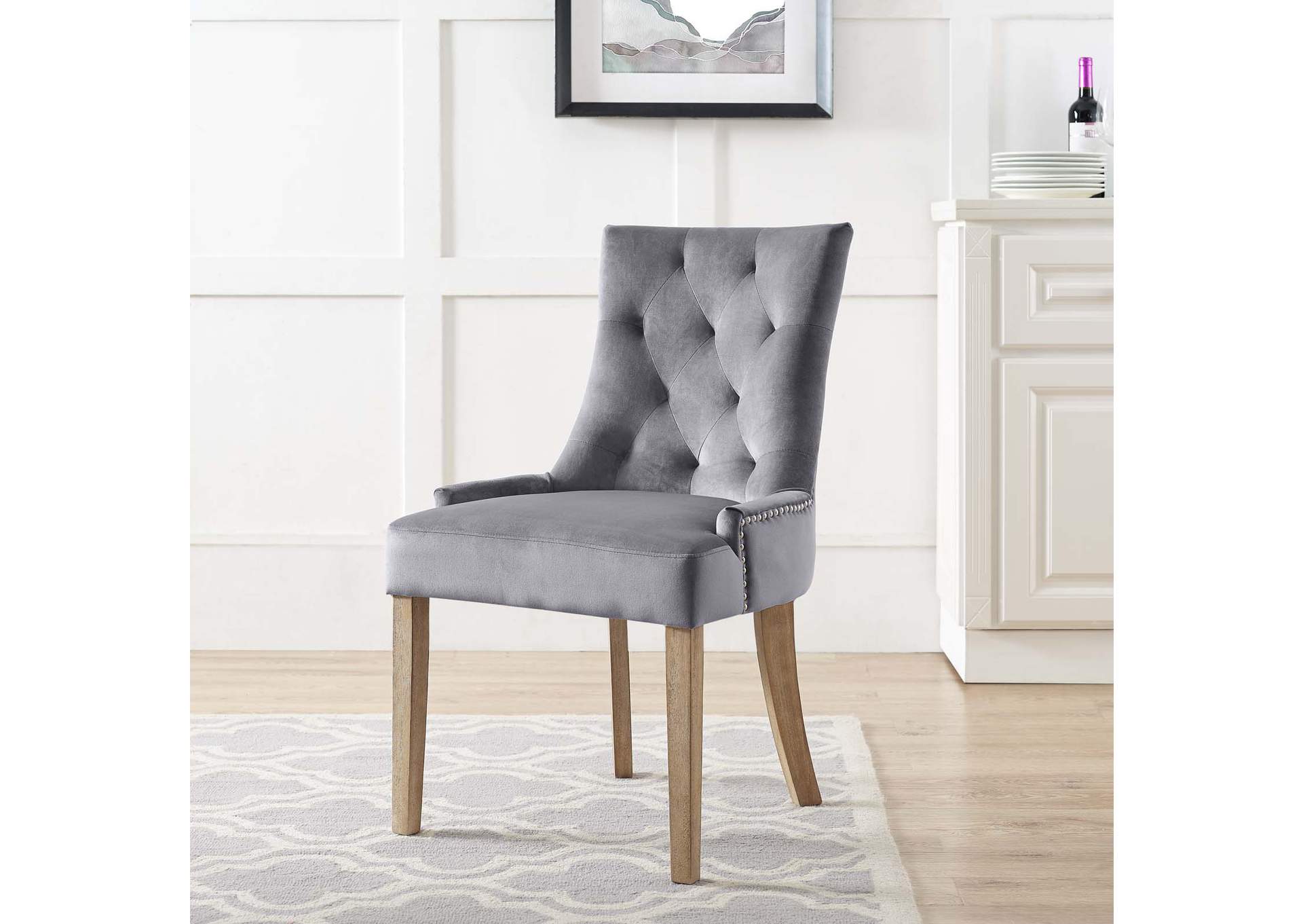 Gray Pose Performance Velvet Dining Chair,Modway