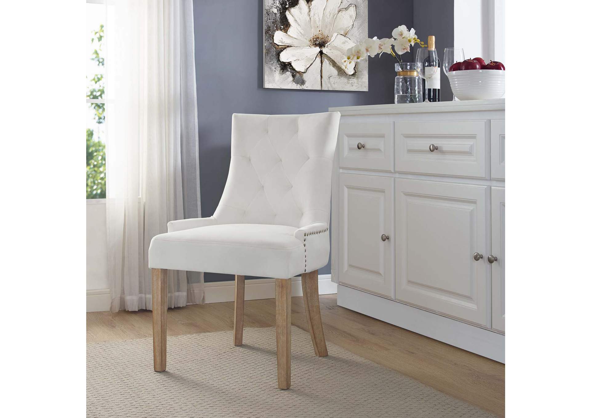 Ivory Pose Performance Velvet Dining Chair,Modway