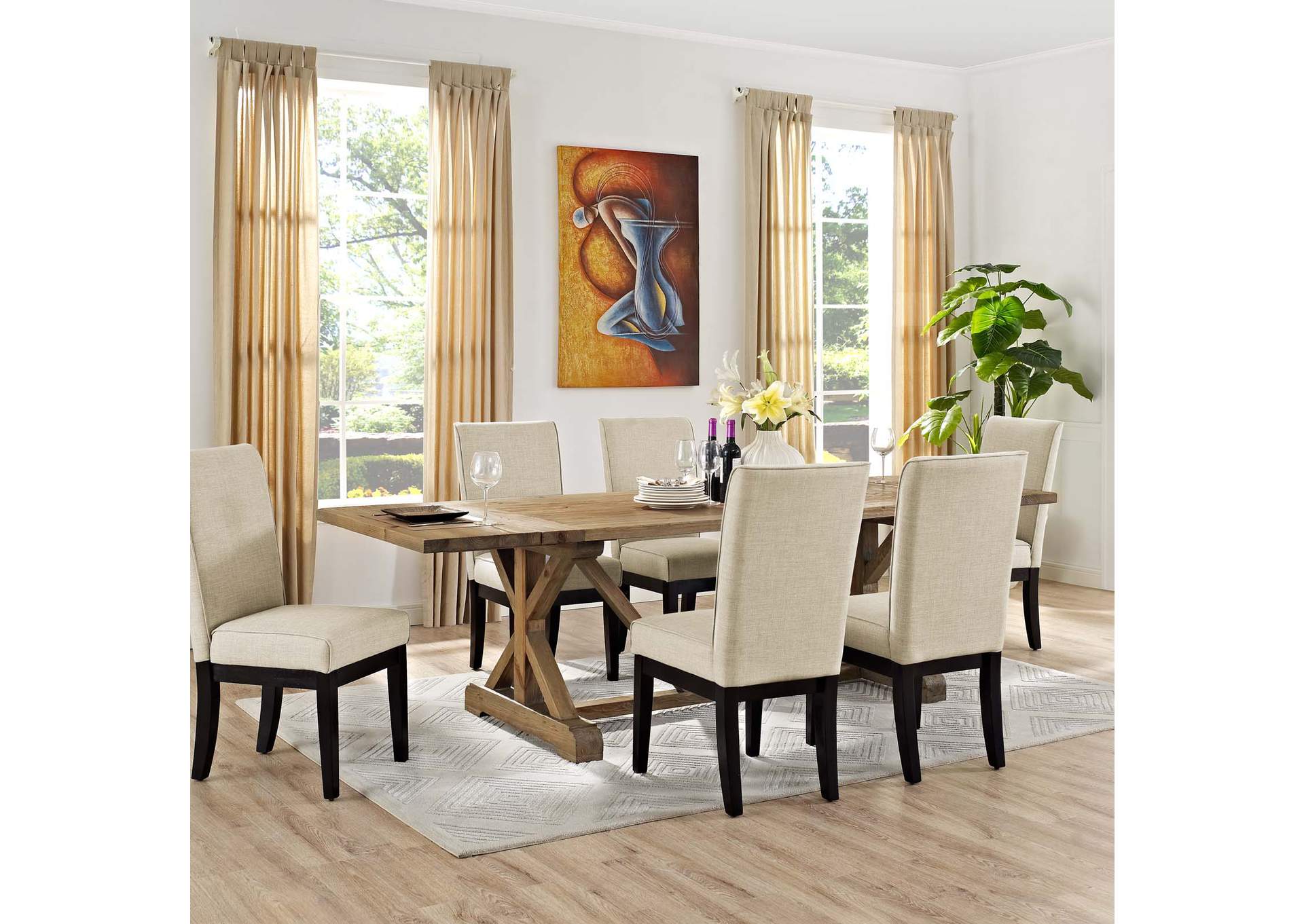 Brown Den Extendable Wood Dining Table,Modway