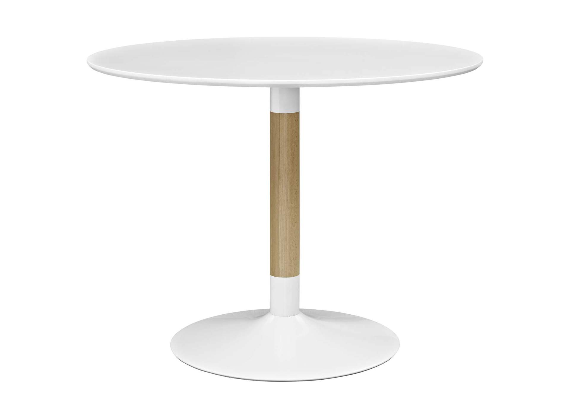 White Whirl Round Dining Table,Modway