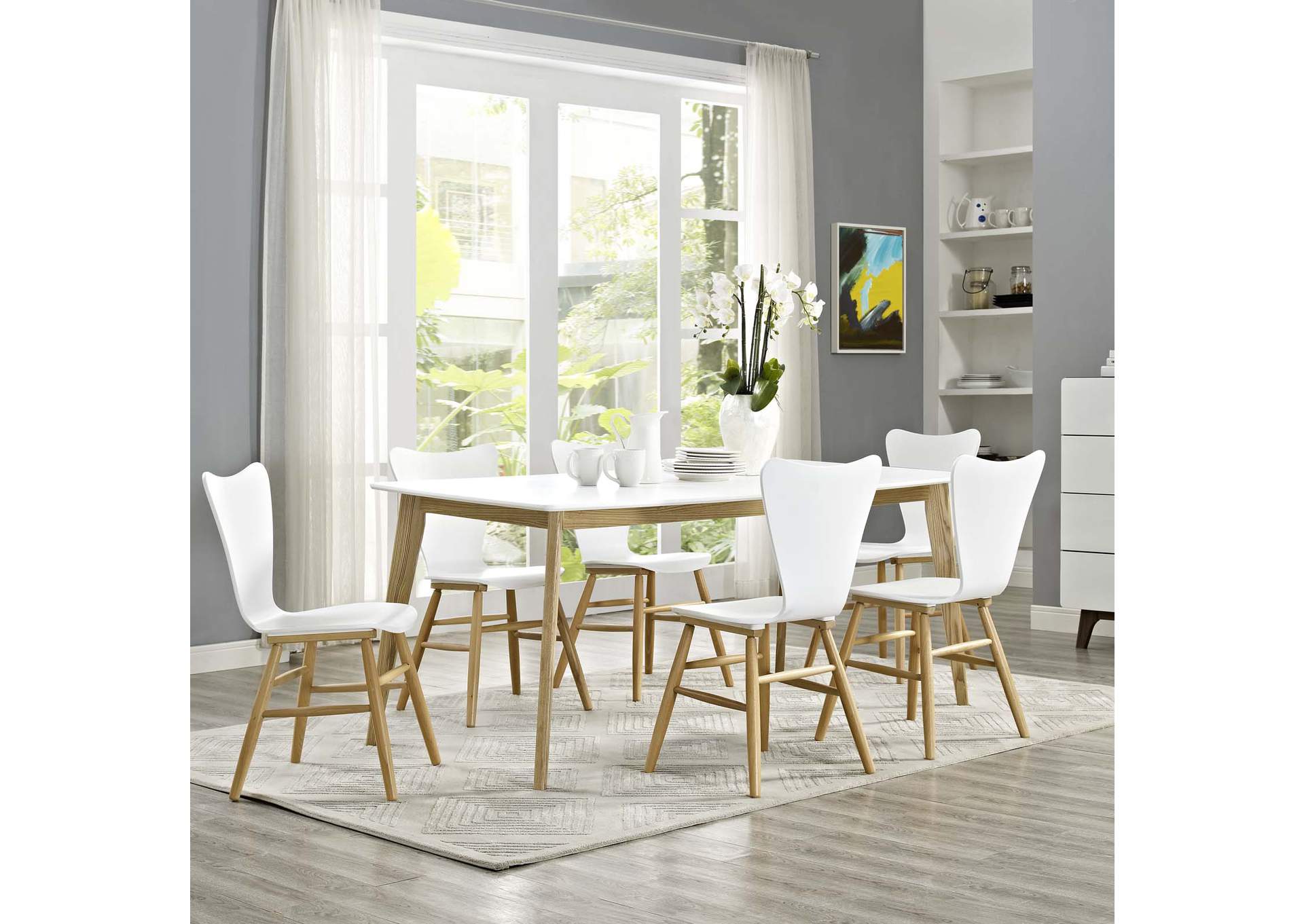 White Stratum 71" Dining Table,Modway