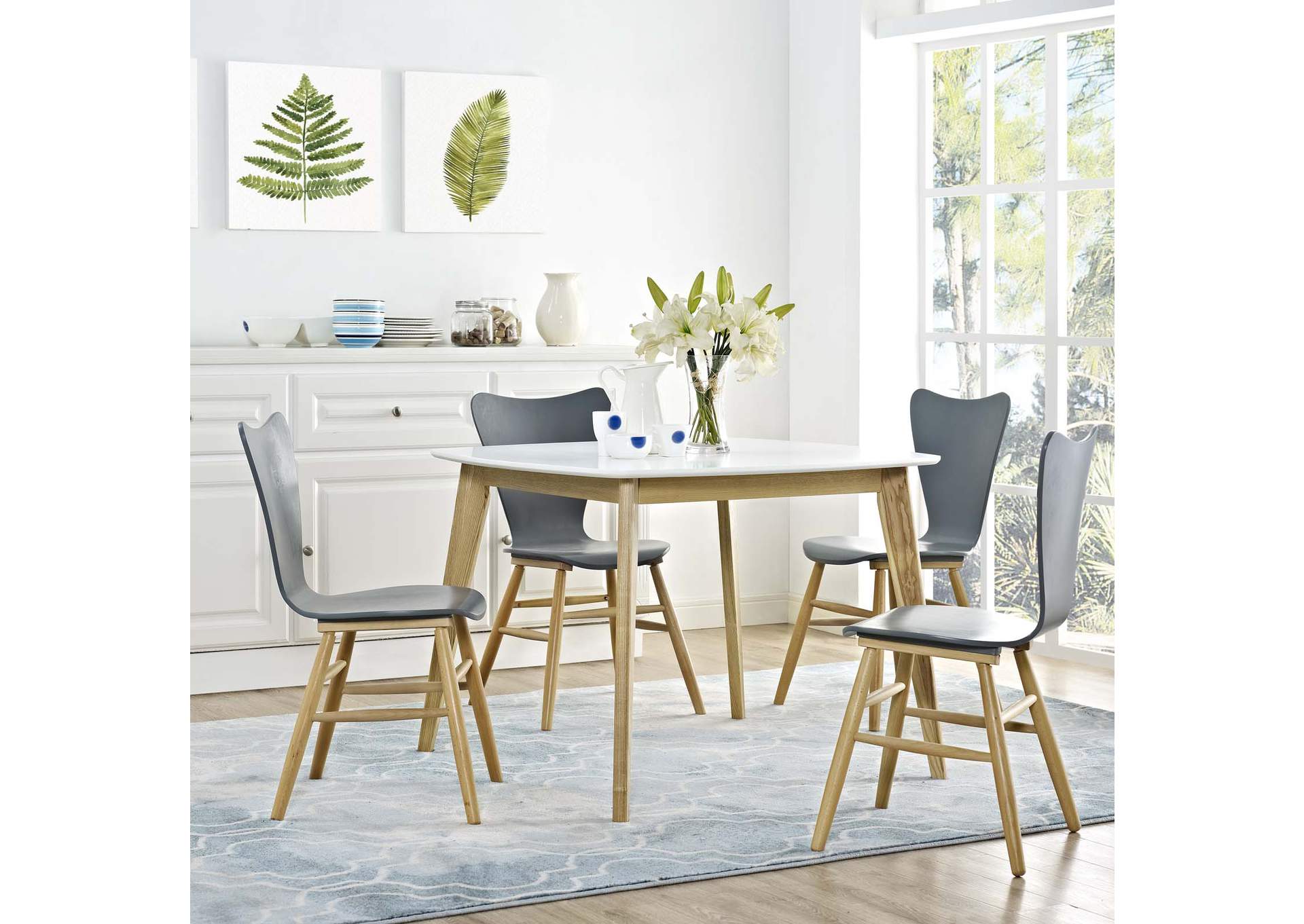 White Stratum 40" Dining Table,Modway