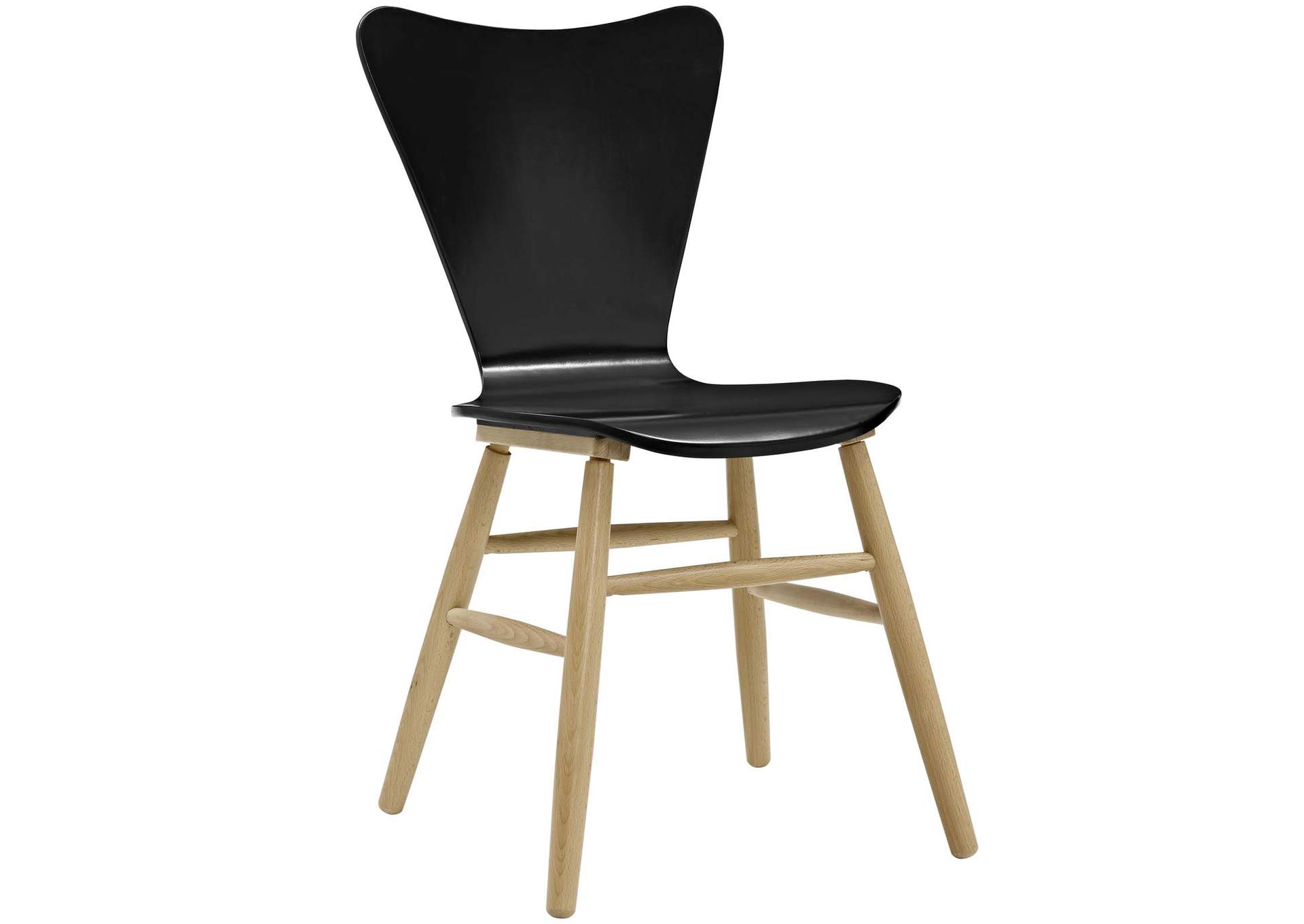 Black Cascade Wood Dining Chair,Modway