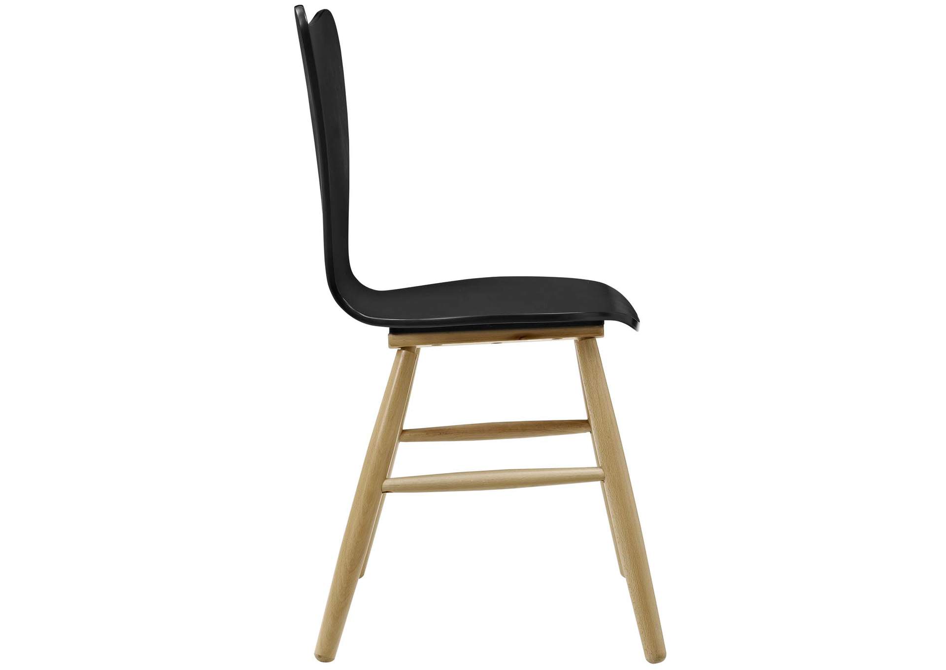 Black Cascade Wood Dining Chair,Modway