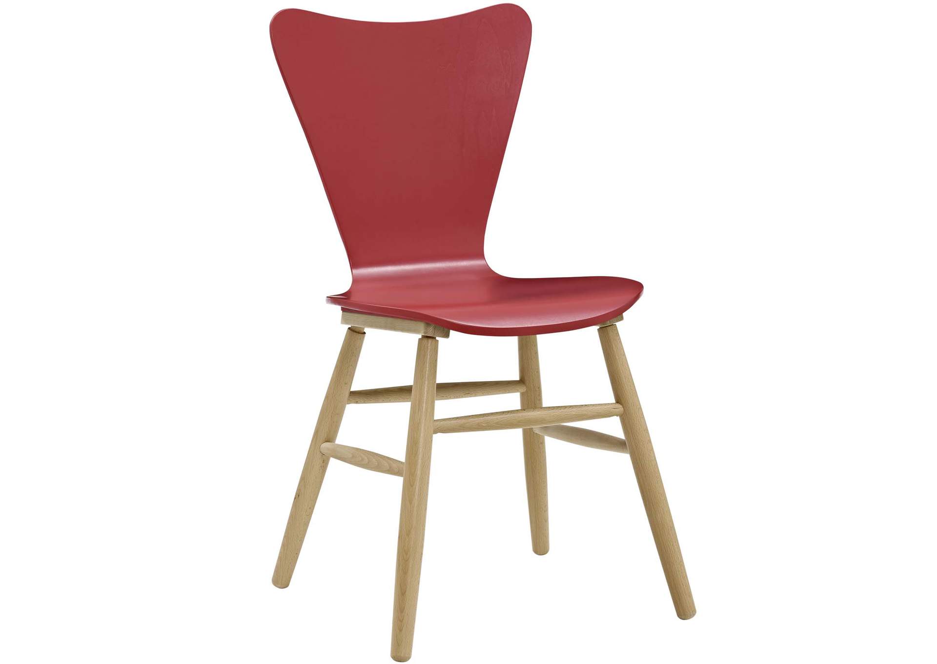 Red Cascade Wood Dining Chair,Modway