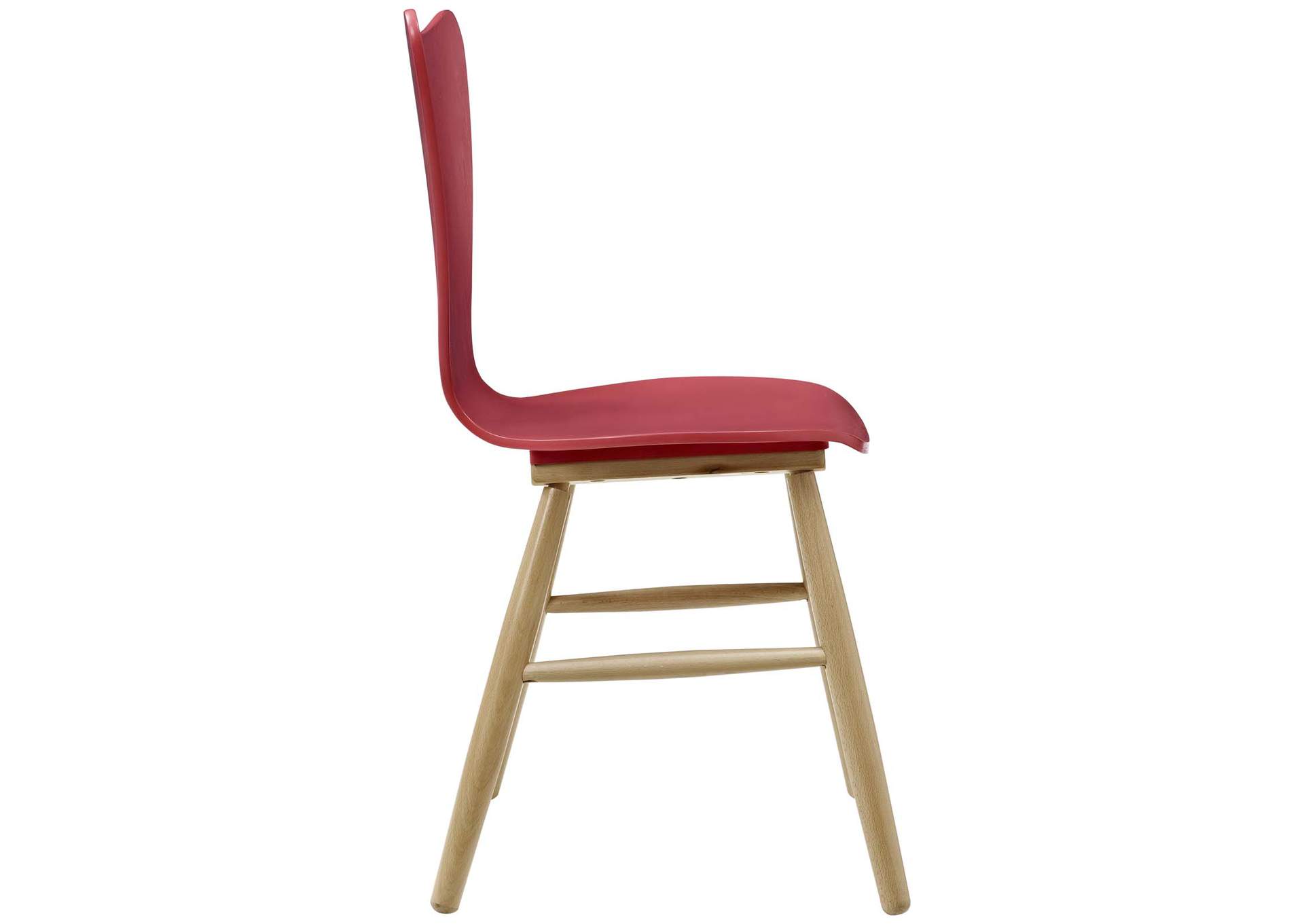 Red Cascade Wood Dining Chair,Modway