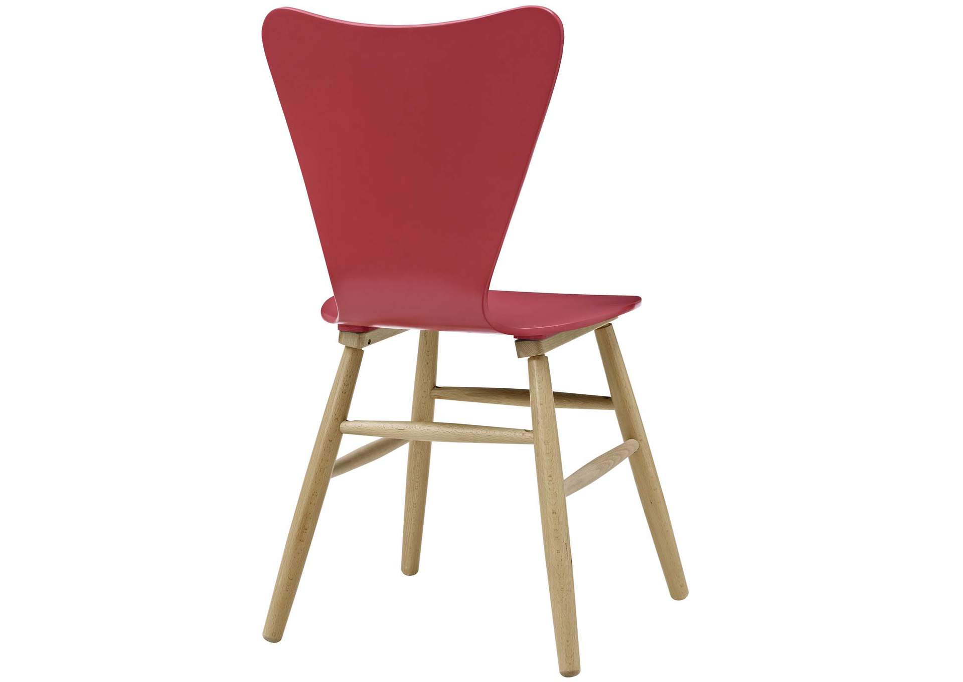 Red Cascade Wood Dining Chair,Modway