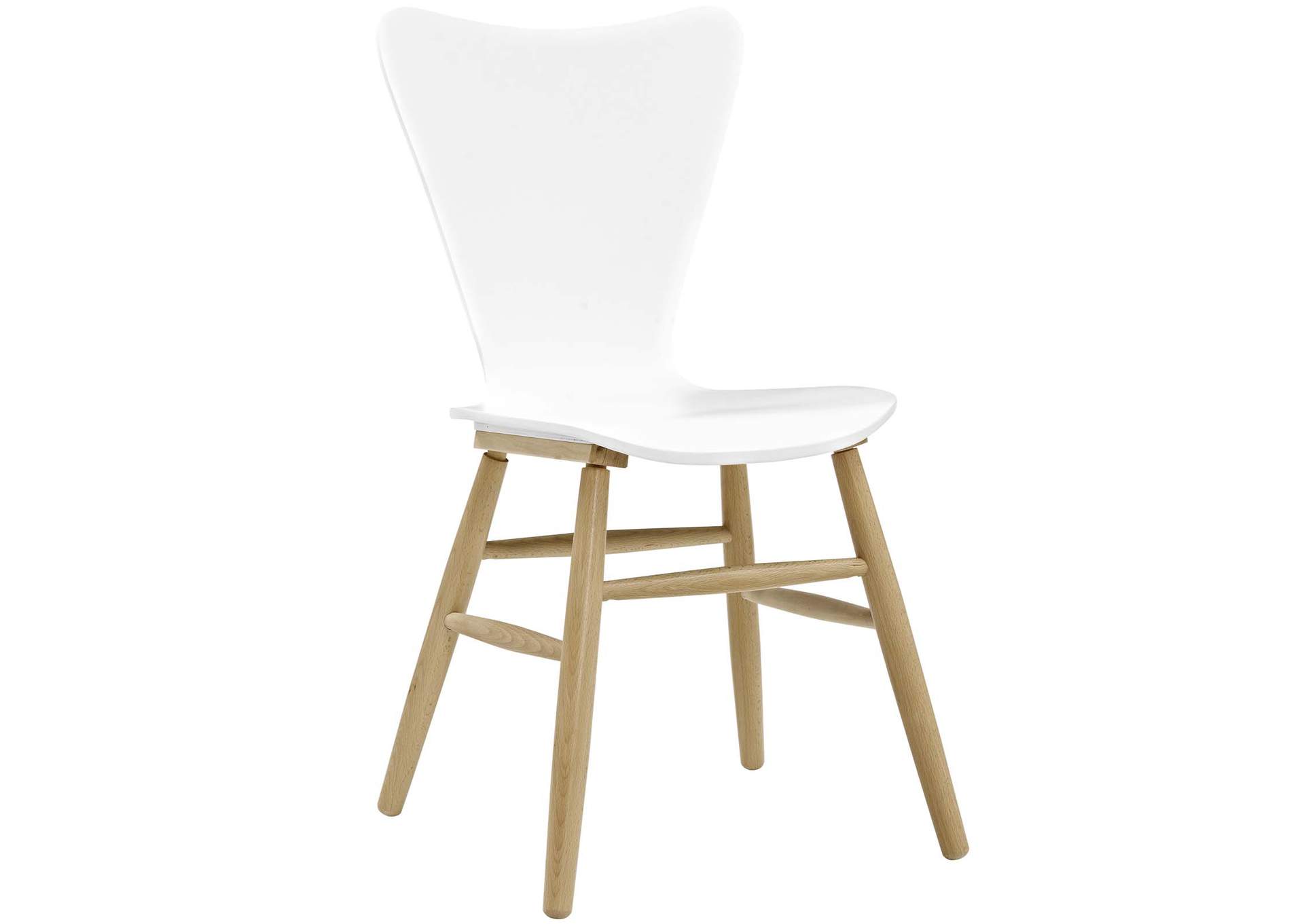 White Cascade Wood Dining Chair,Modway