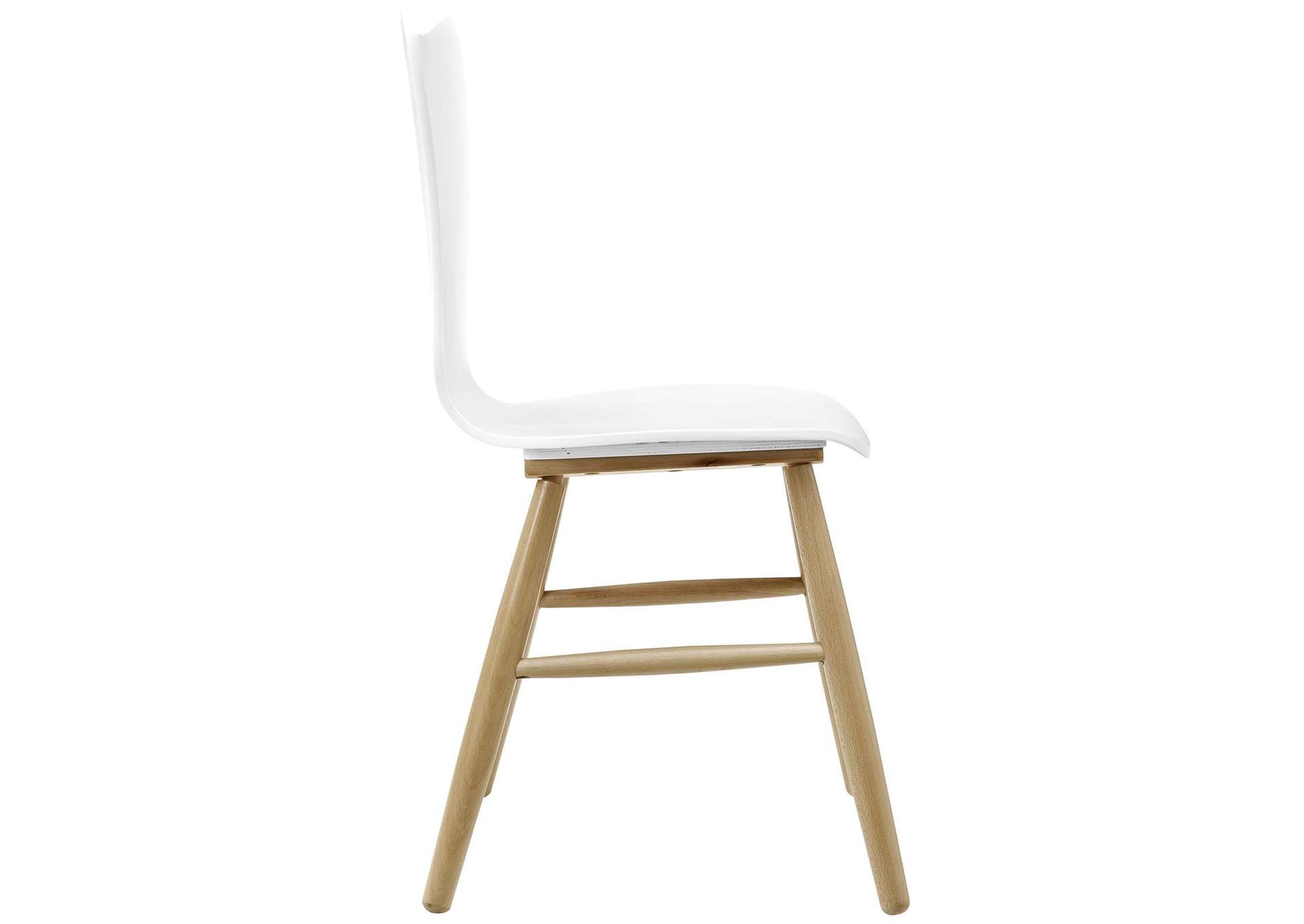 White Cascade Wood Dining Chair,Modway