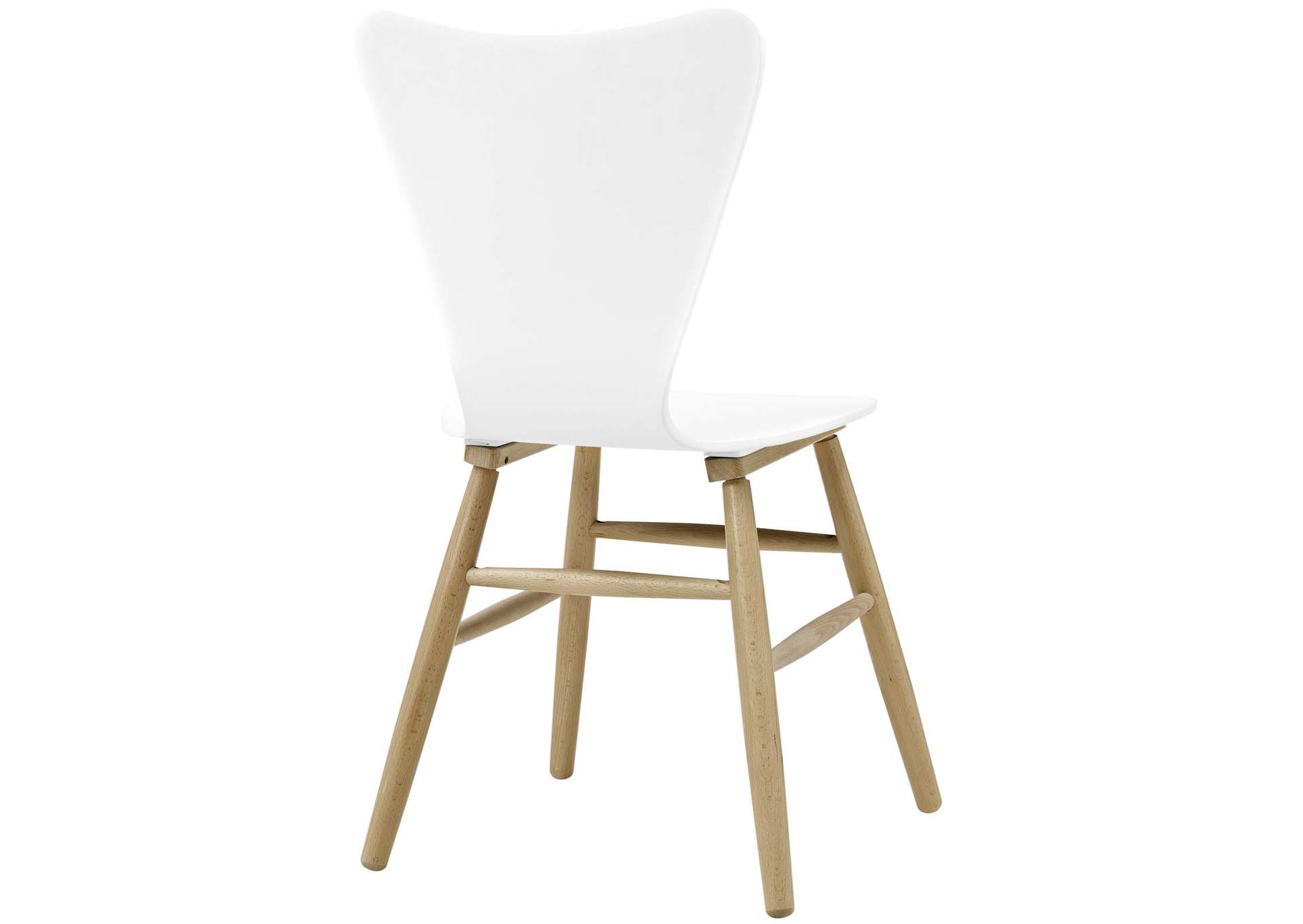 White Cascade Wood Dining Chair,Modway