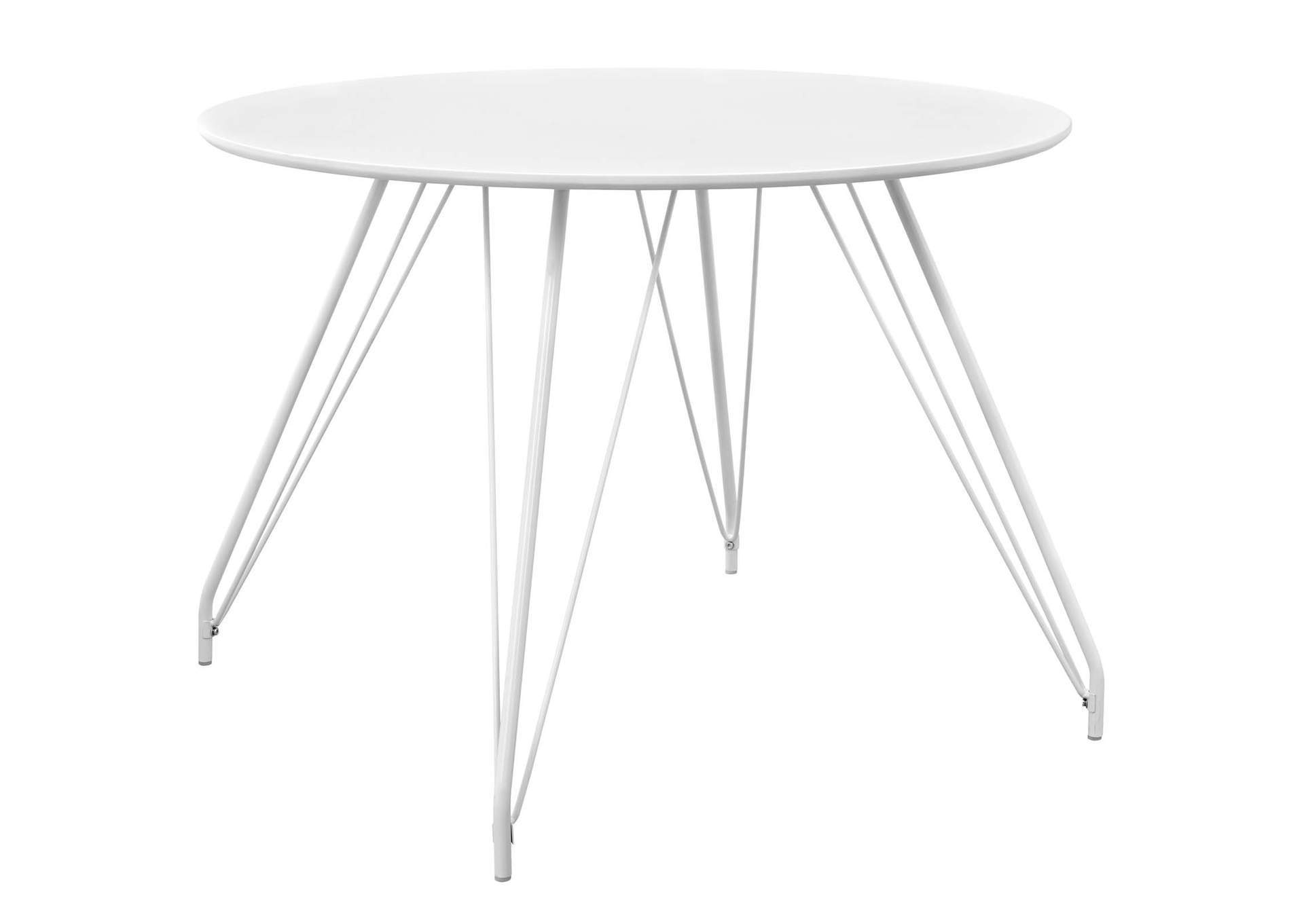 White Satellite Circular Dining Table,Modway