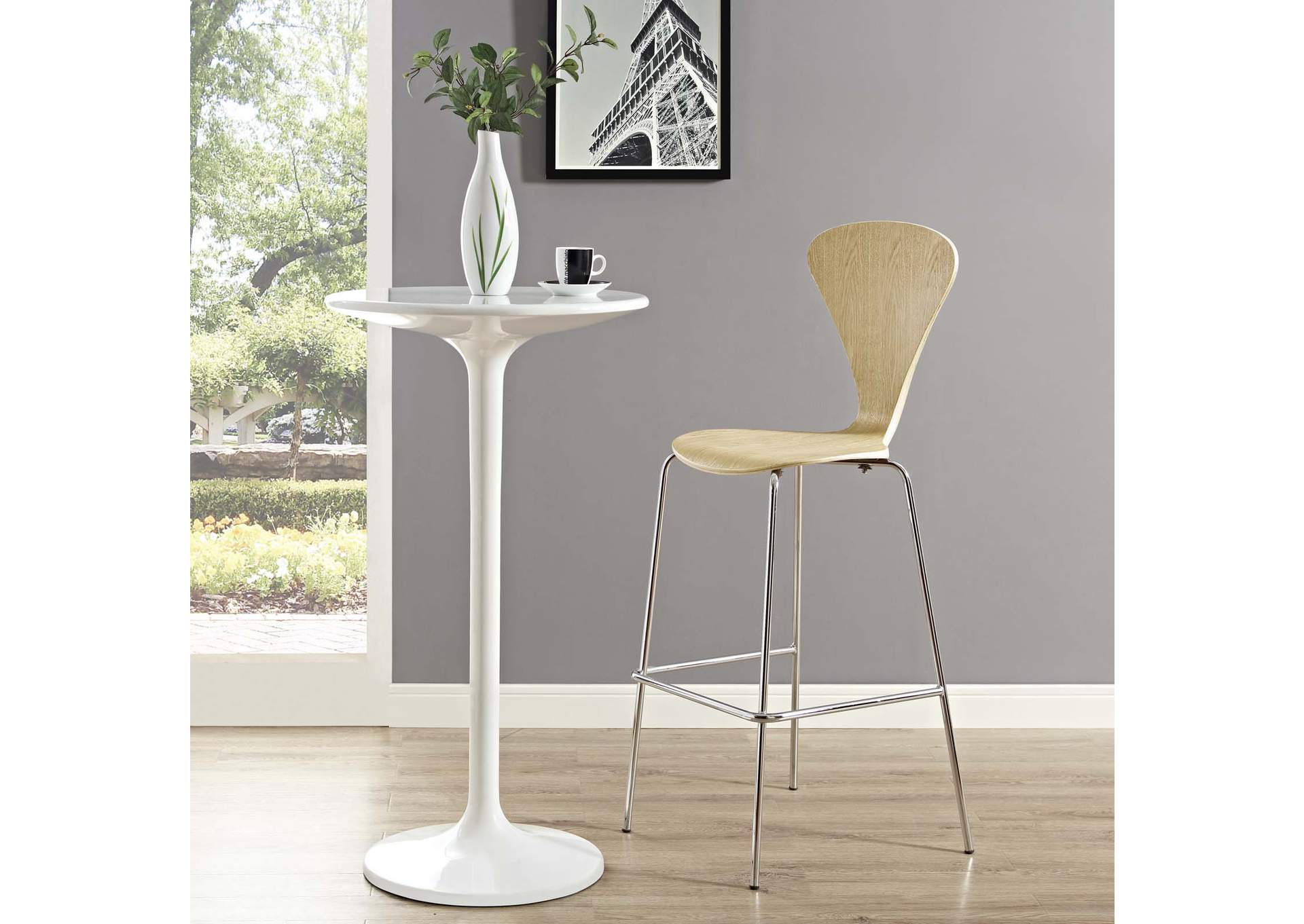 Natural Passage Dining Bar Stool,Modway