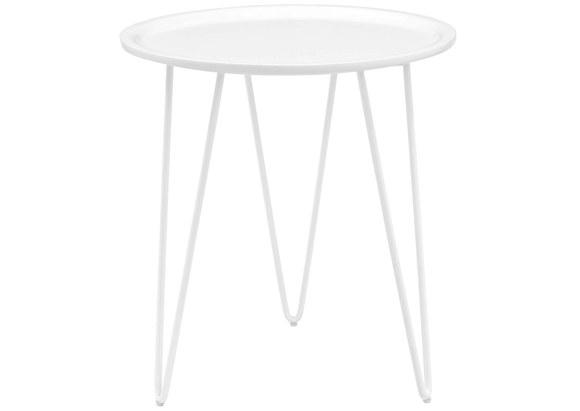 White Digress Side Table,Modway