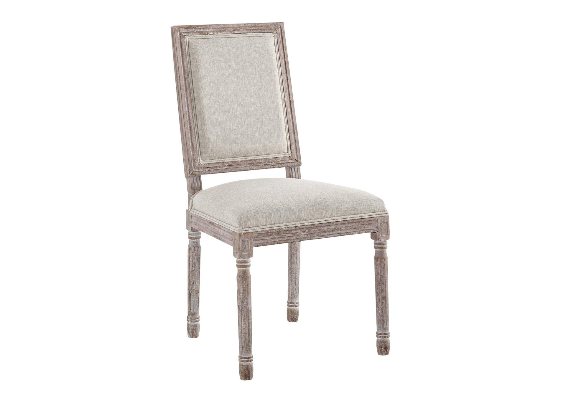 Beige Court Vintage French Upholstered Fabric Dining Side Chair,Modway