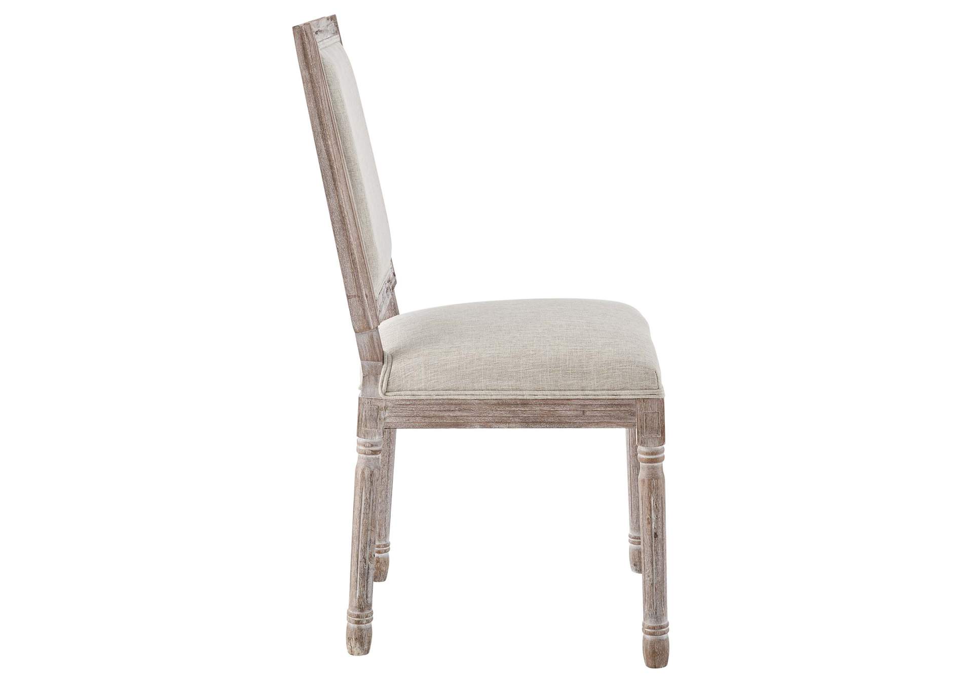 Beige Court Vintage French Upholstered Fabric Dining Side Chair,Modway