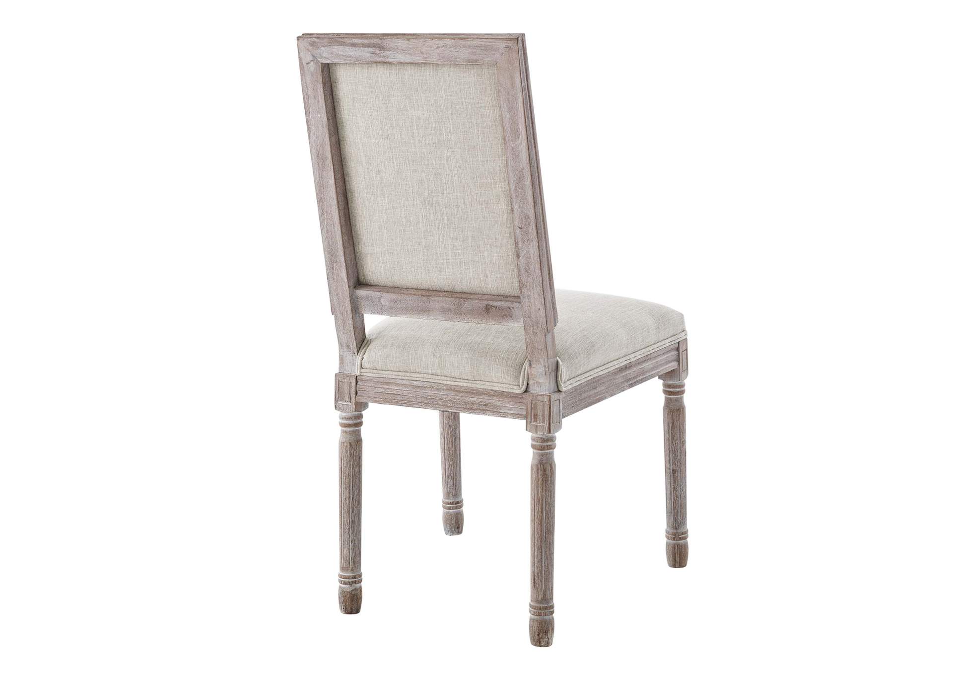 Beige Court Vintage French Upholstered Fabric Dining Side Chair,Modway