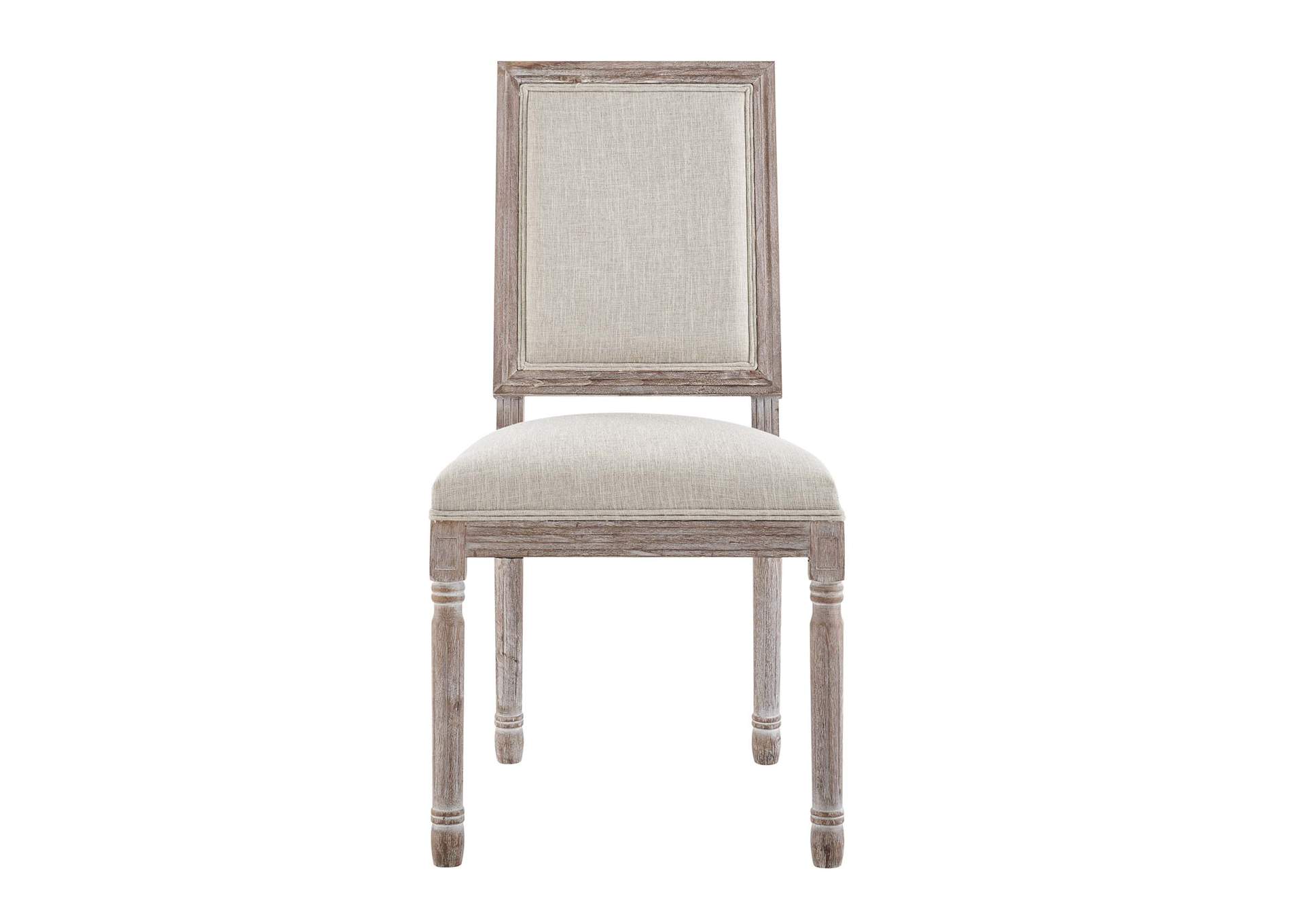 Beige Court Vintage French Upholstered Fabric Dining Side Chair,Modway