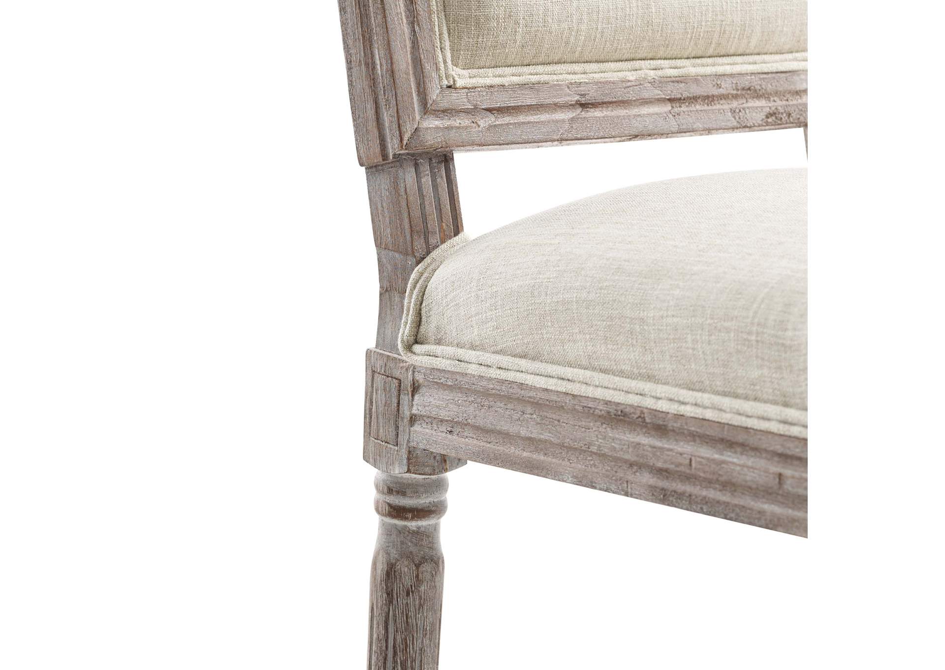 Beige Court Vintage French Upholstered Fabric Dining Side Chair,Modway