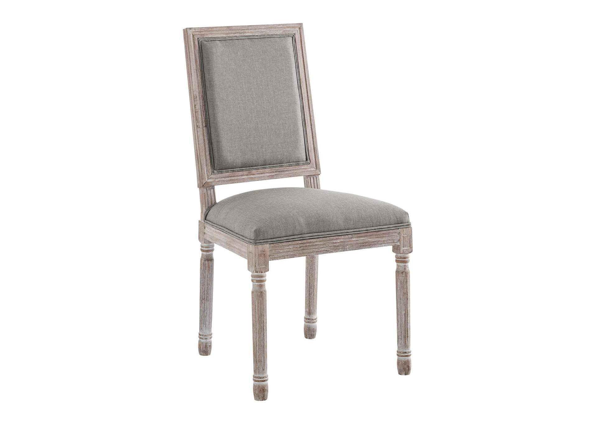 Light Gray Court Vintage French Upholstered Fabric Dining Side Chair,Modway