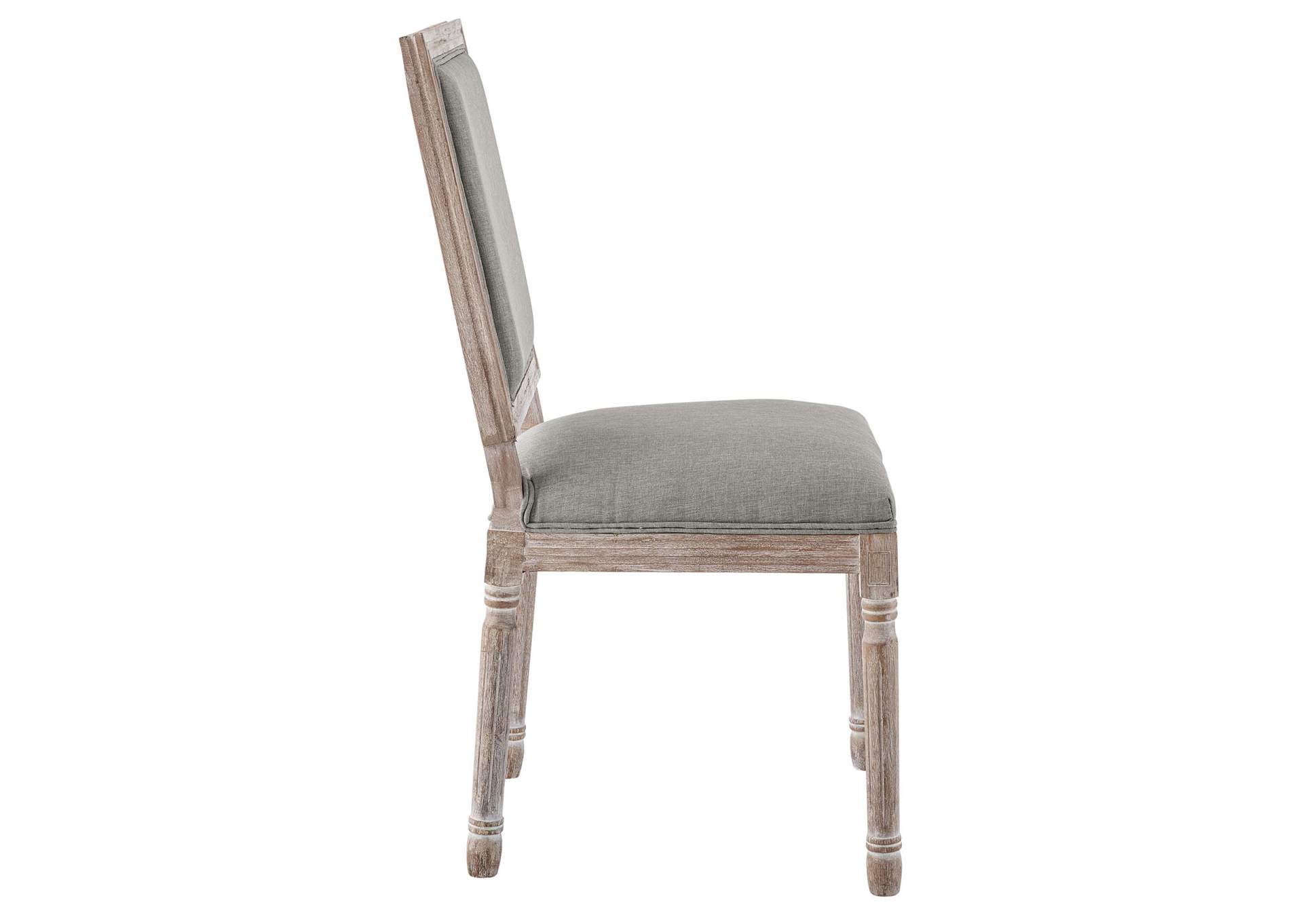 Light Gray Court Vintage French Upholstered Fabric Dining Side Chair,Modway