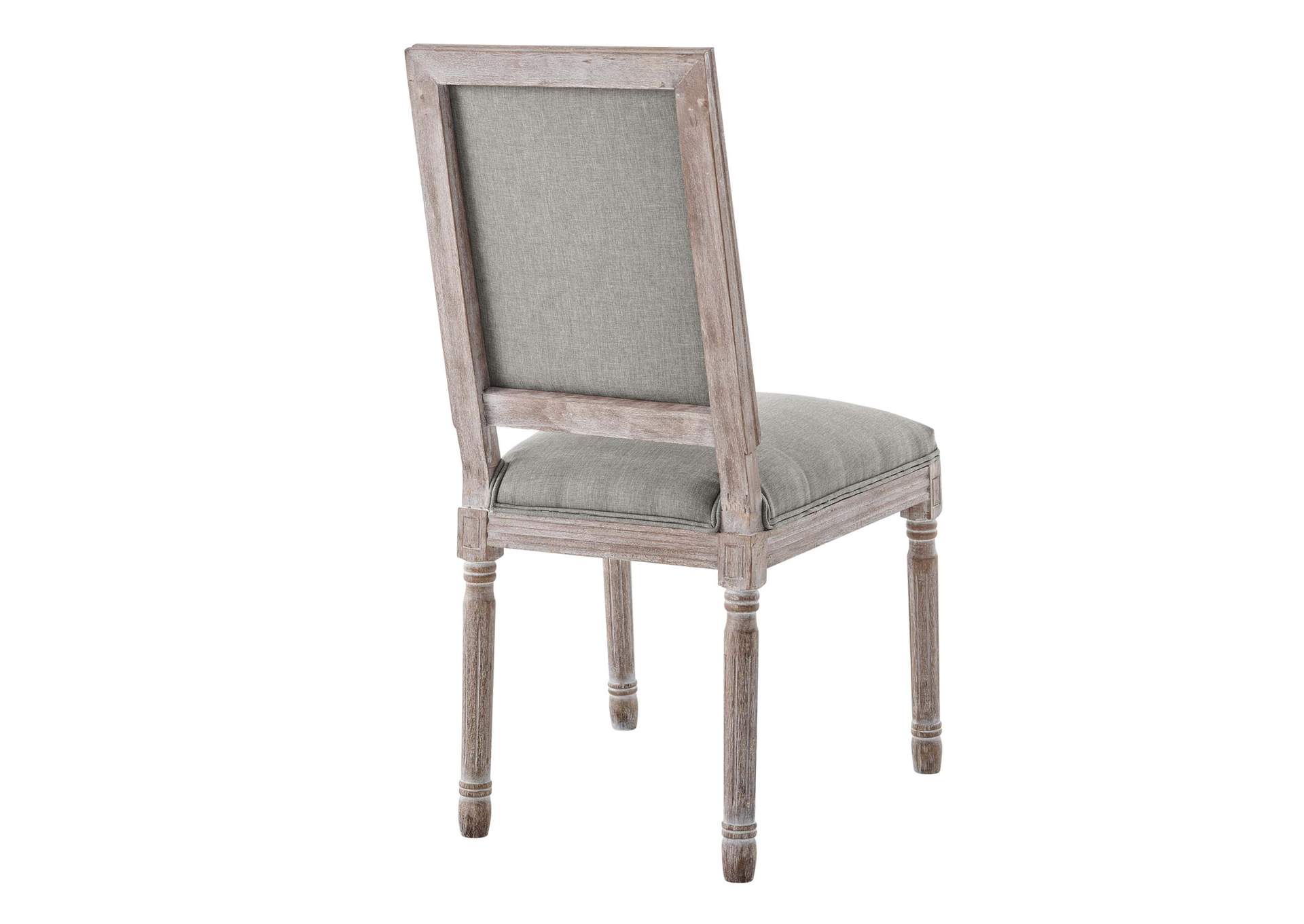 Light Gray Court Vintage French Upholstered Fabric Dining Side Chair,Modway