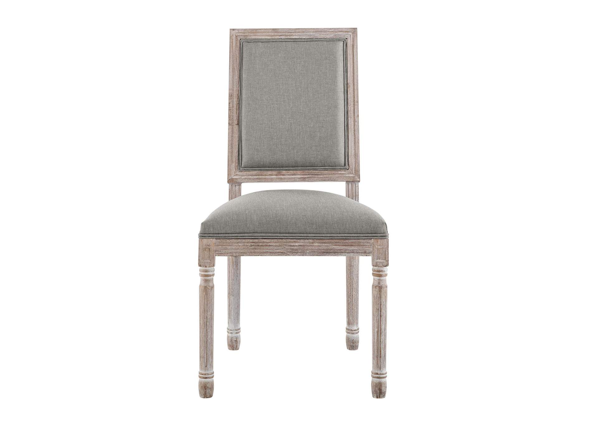 Light Gray Court Vintage French Upholstered Fabric Dining Side Chair,Modway