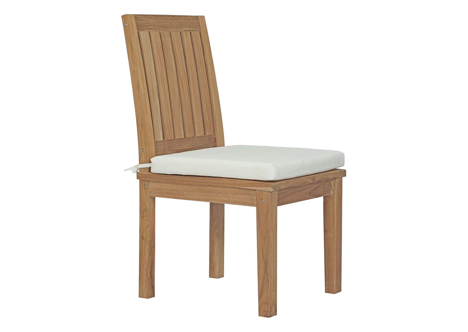 Natural White Marina Outdoor Patio Teak Dining Chair,Modway