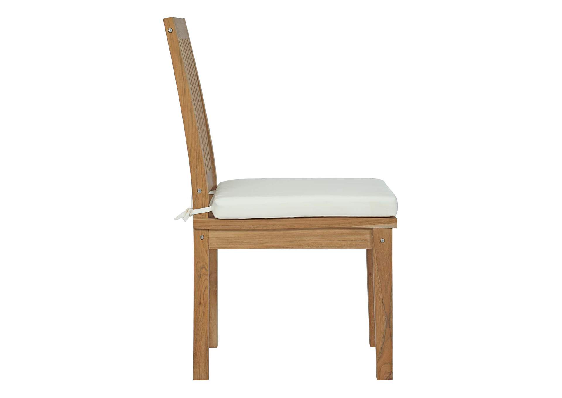 Natural White Marina Outdoor Patio Teak Dining Chair,Modway