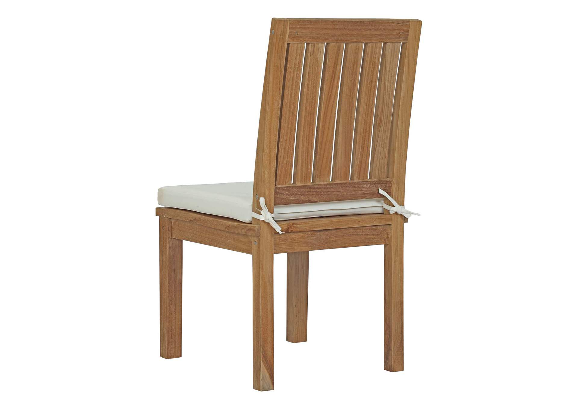 Natural White Marina Outdoor Patio Teak Dining Chair,Modway