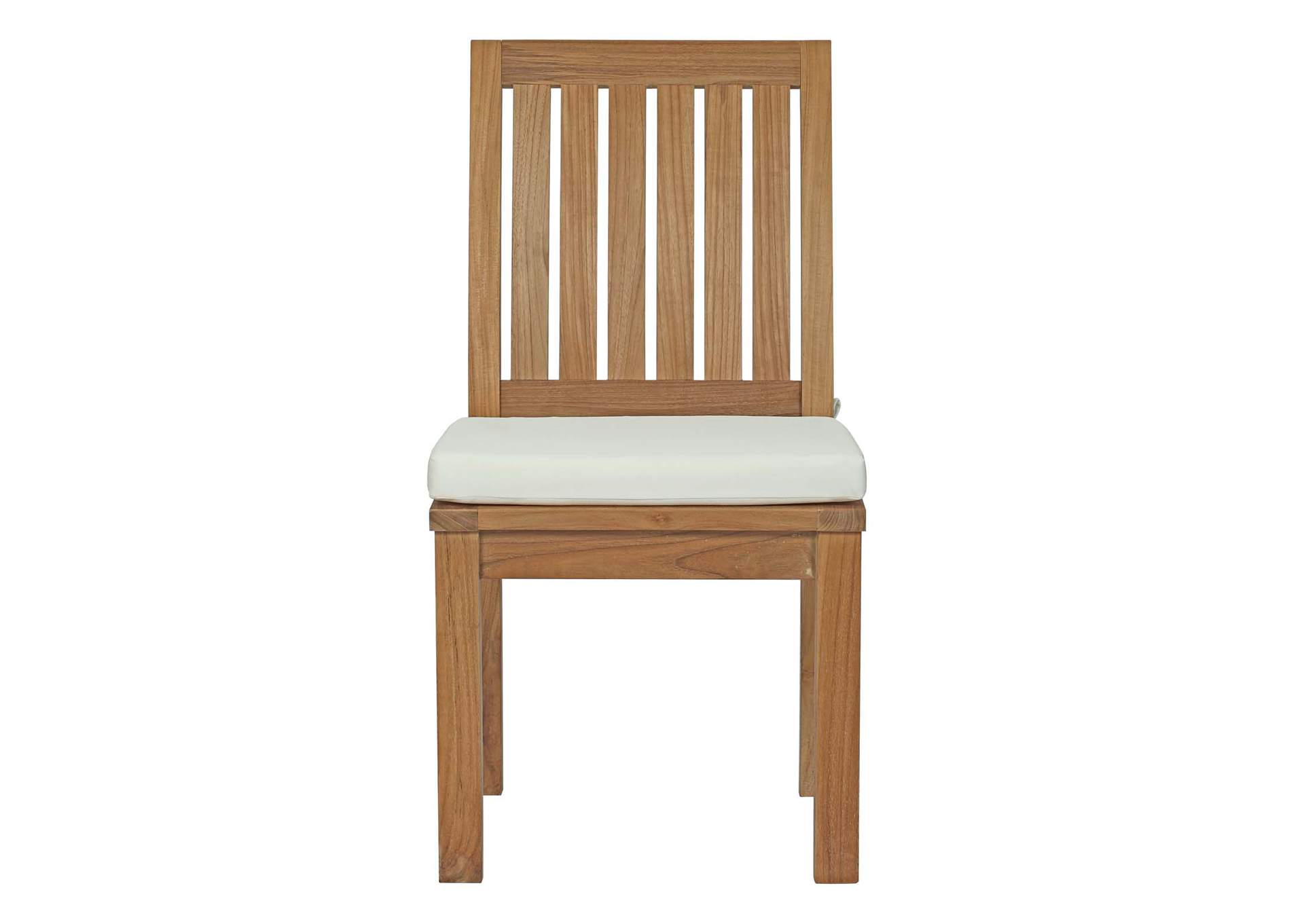 Natural White Marina Outdoor Patio Teak Dining Chair,Modway