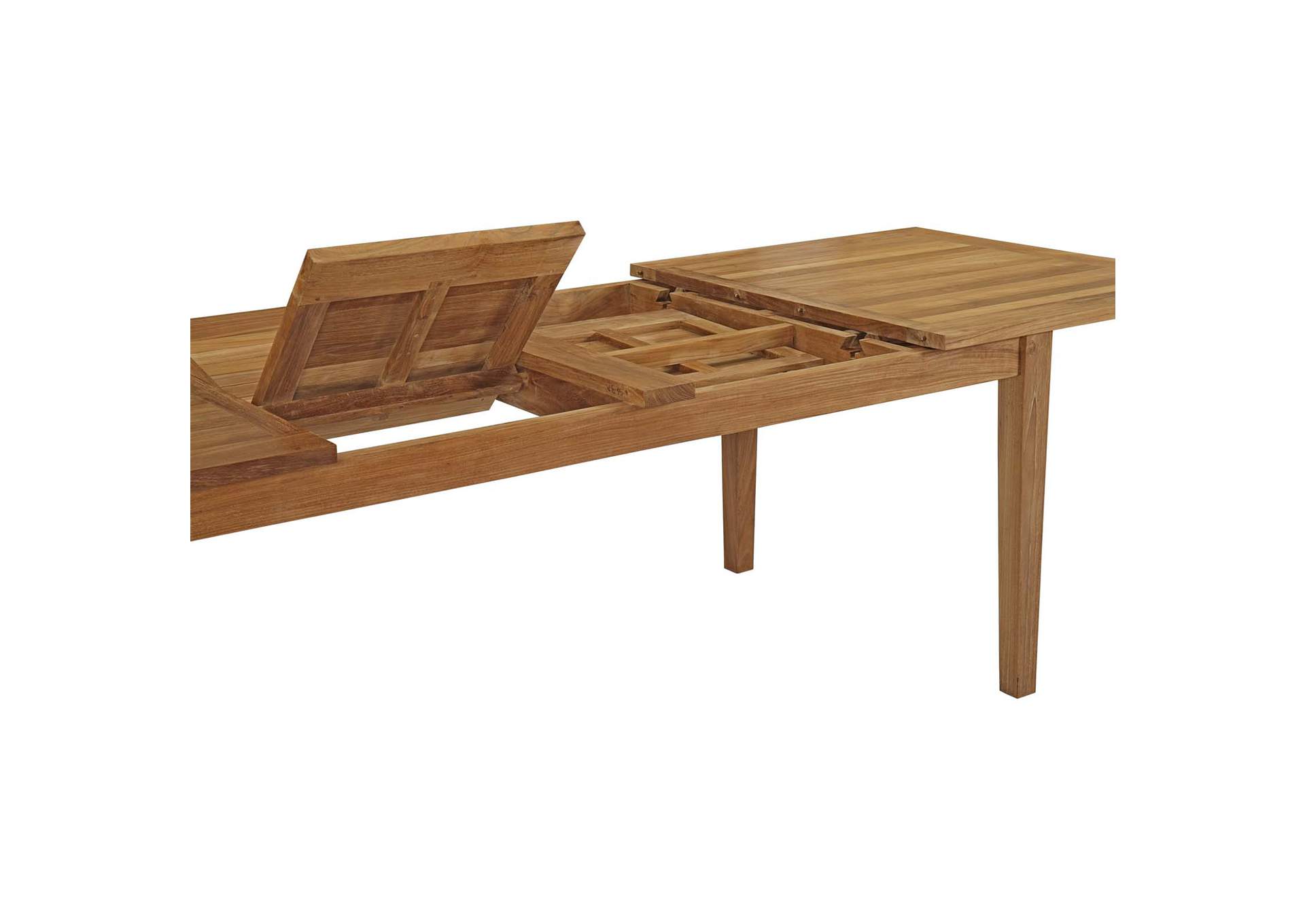 Natural Marina Extendable Outdoor Patio Teak Dining Table,Modway