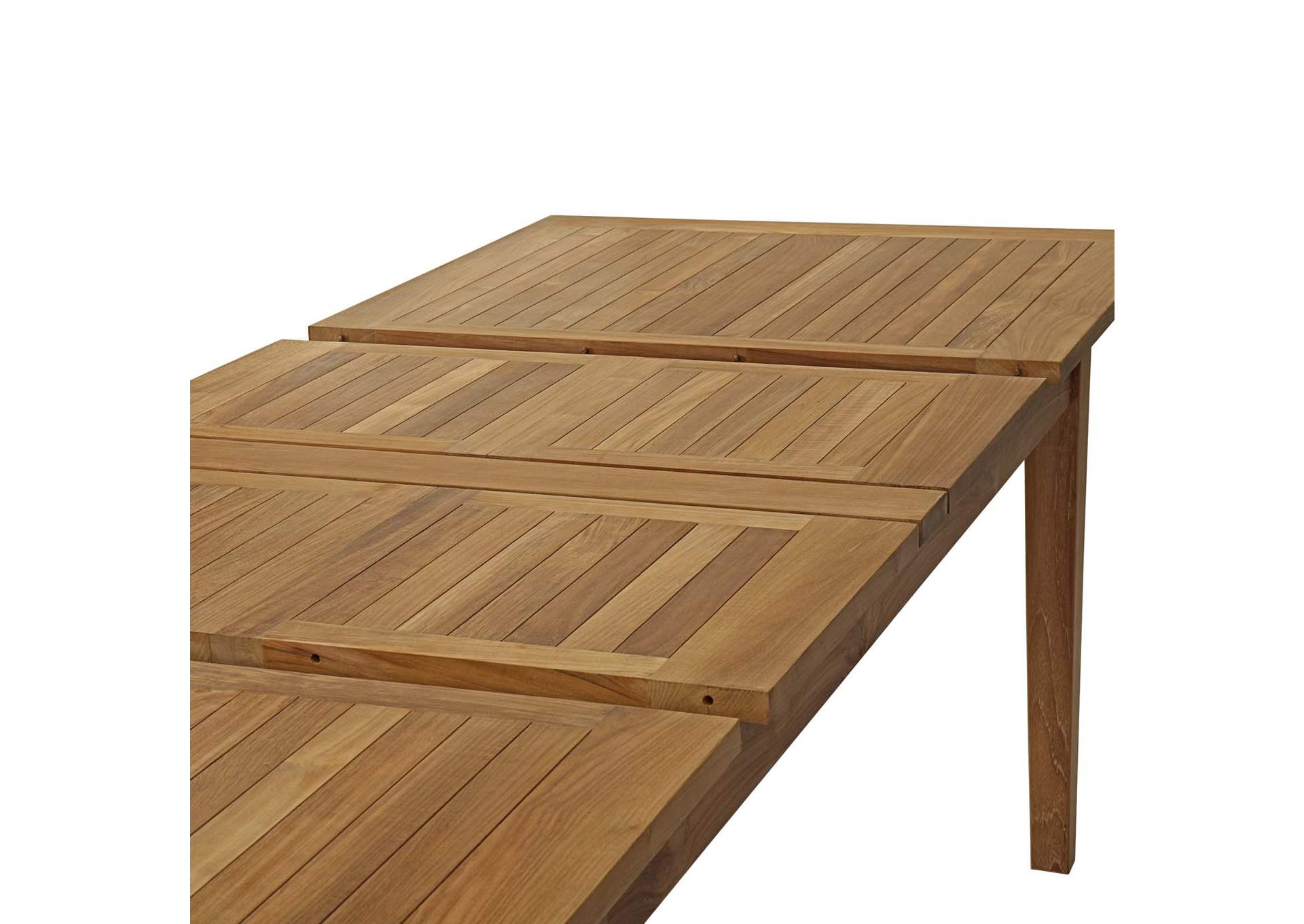 Natural Marina Extendable Outdoor Patio Teak Dining Table,Modway