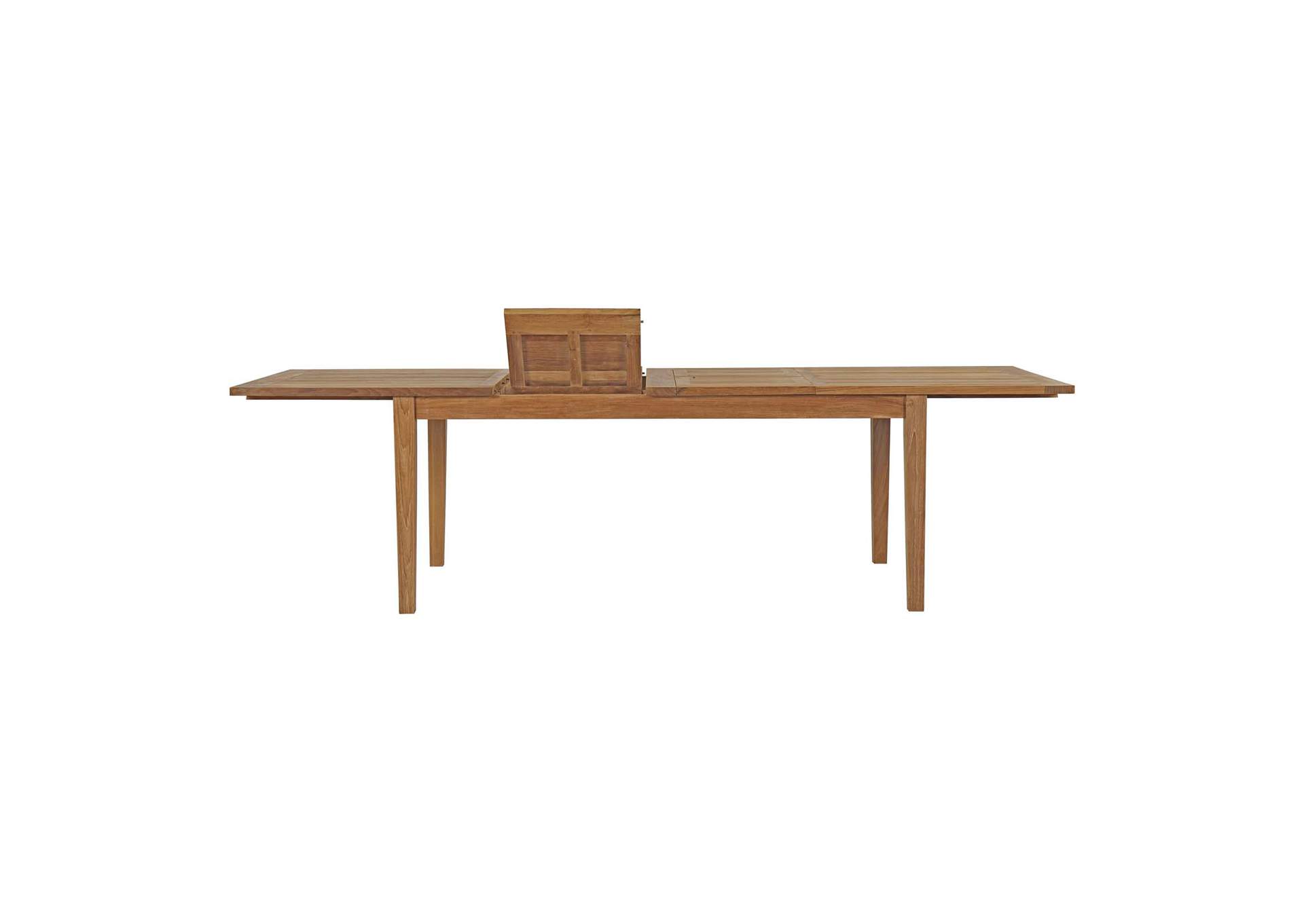 Natural Marina Extendable Outdoor Patio Teak Dining Table,Modway