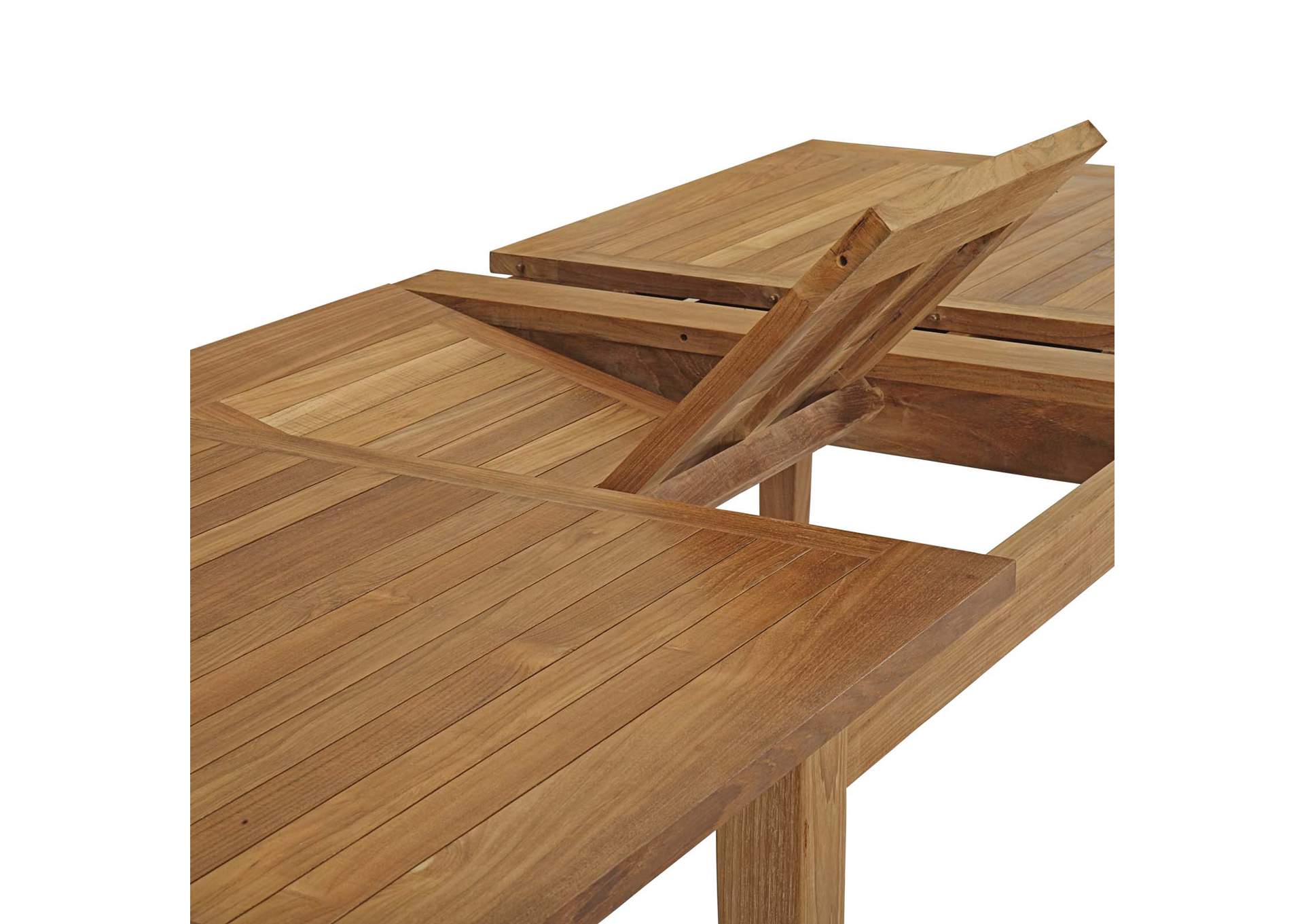 Natural Marina Extendable Outdoor Patio Teak Dining Table,Modway