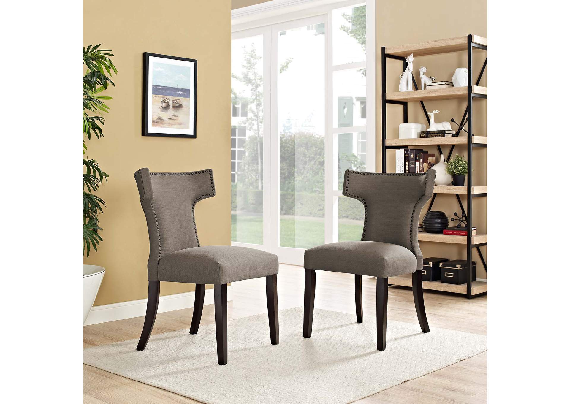 Granite Curve Dining Side Chair Fabric [Set of 2],Modway