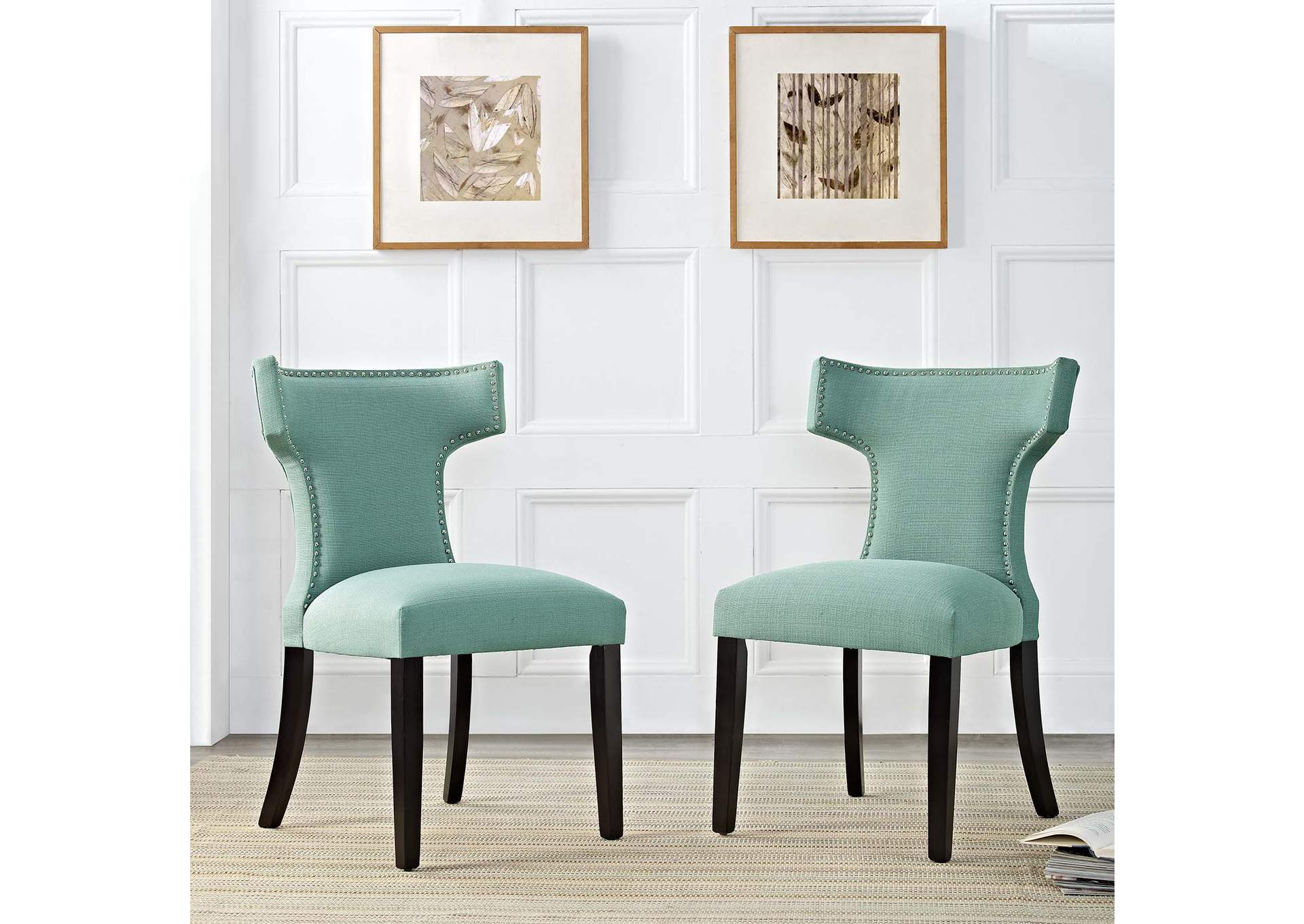 Curve Laguna Dining Side Chair Fabric [Set of 2],Modway