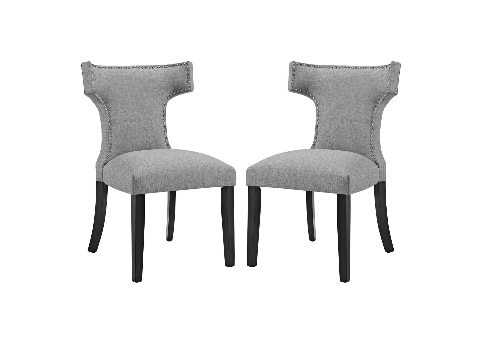 Light Gray Curve Dining Side Chair Fabric [Set of 2],Modway