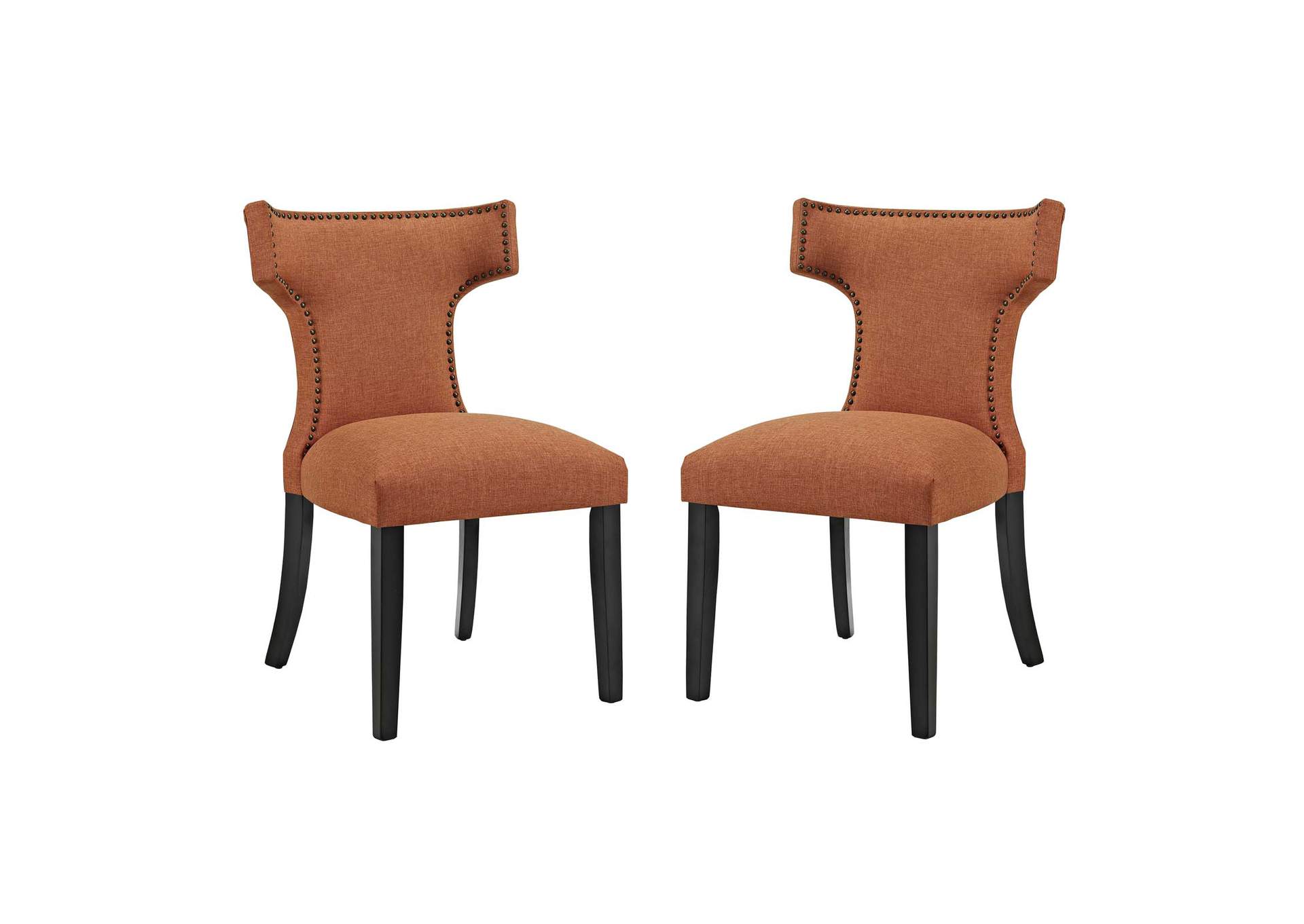 Orange Curve Dining Side Chair Fabric [Set of 2],Modway