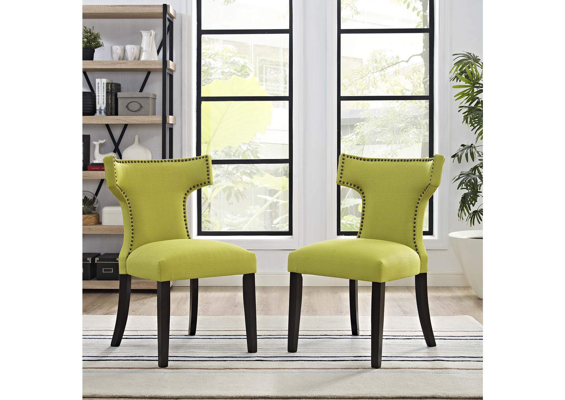 Wheatgrass Curve Dining Side Chair Fabric [Set of 2],Modway