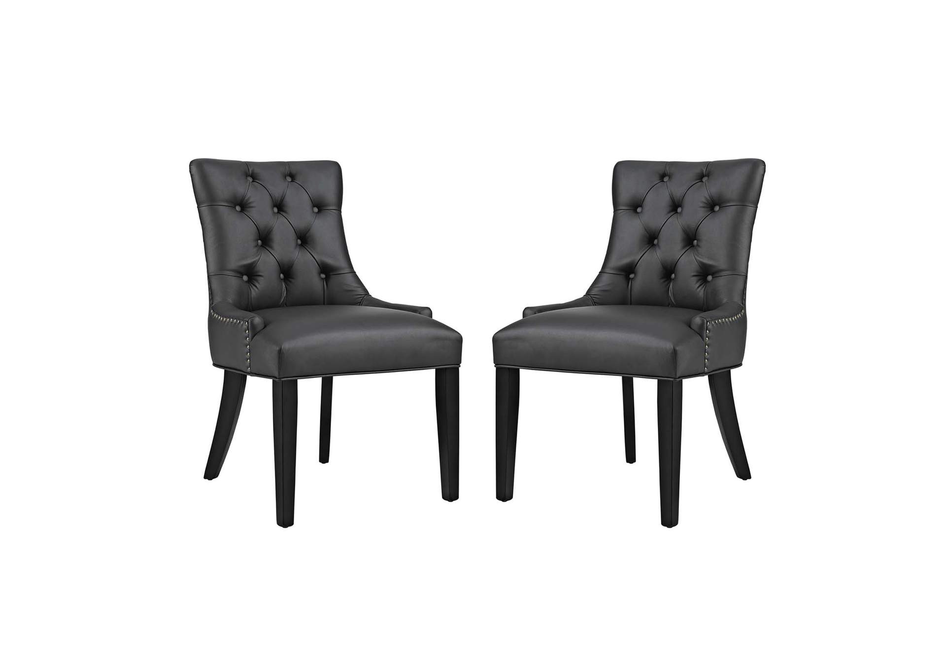 Black Regent Dining Side Chair Vinyl [Set of 2],Modway