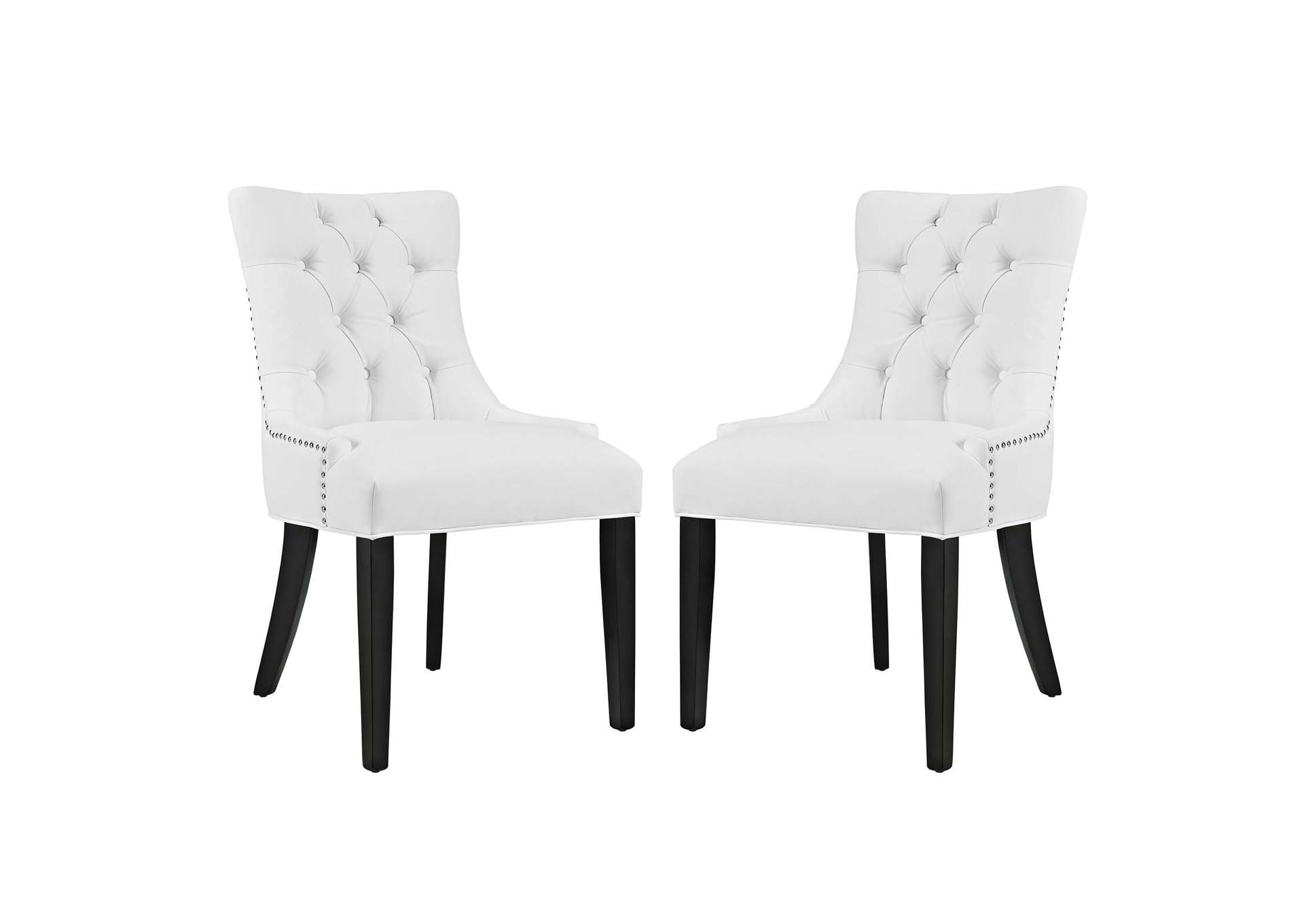 White Regent Dining Side Chair Vinyl [Set of 2],Modway