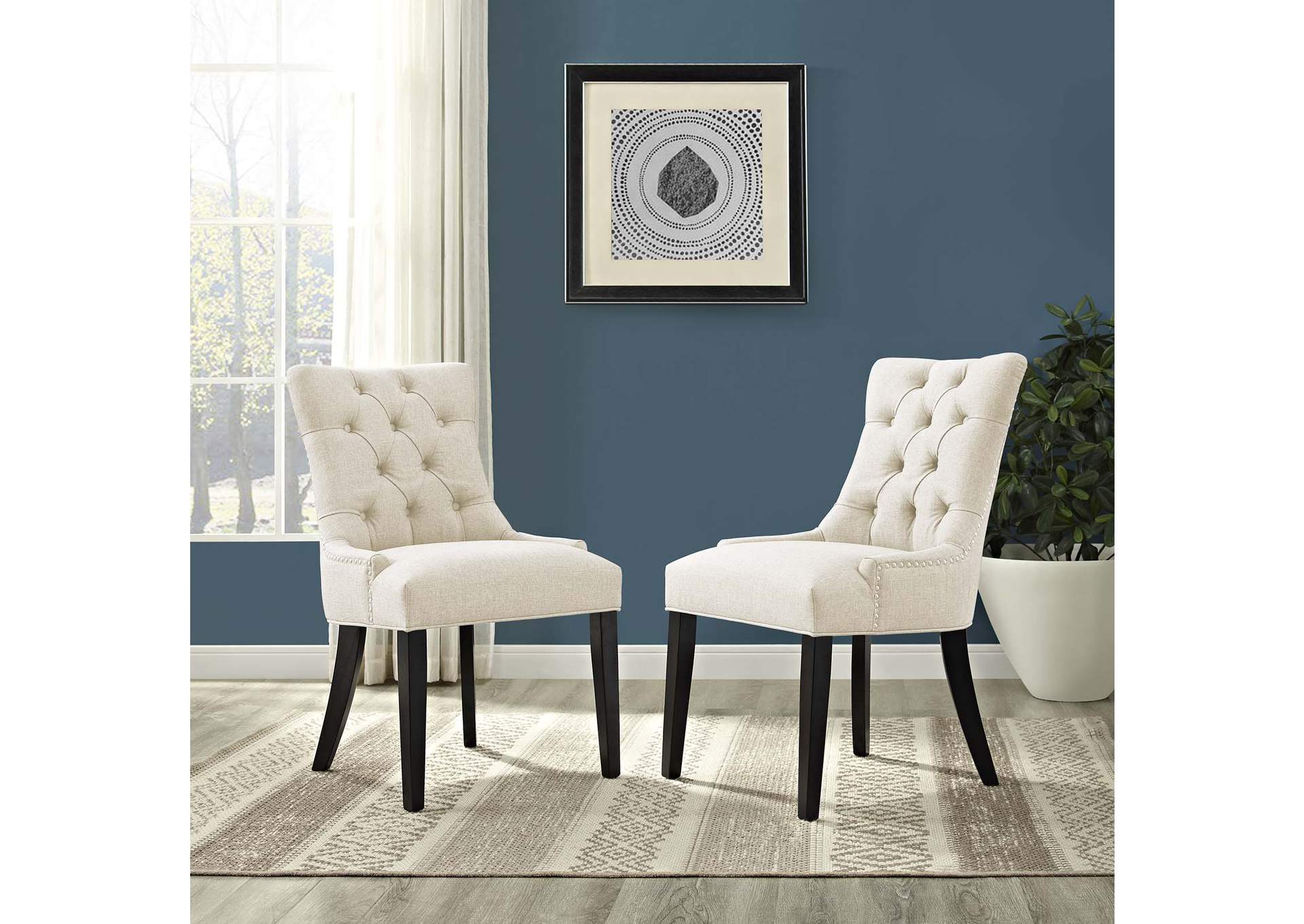 Beige Regent Dining Side Chair Fabric [Set of 2],Modway