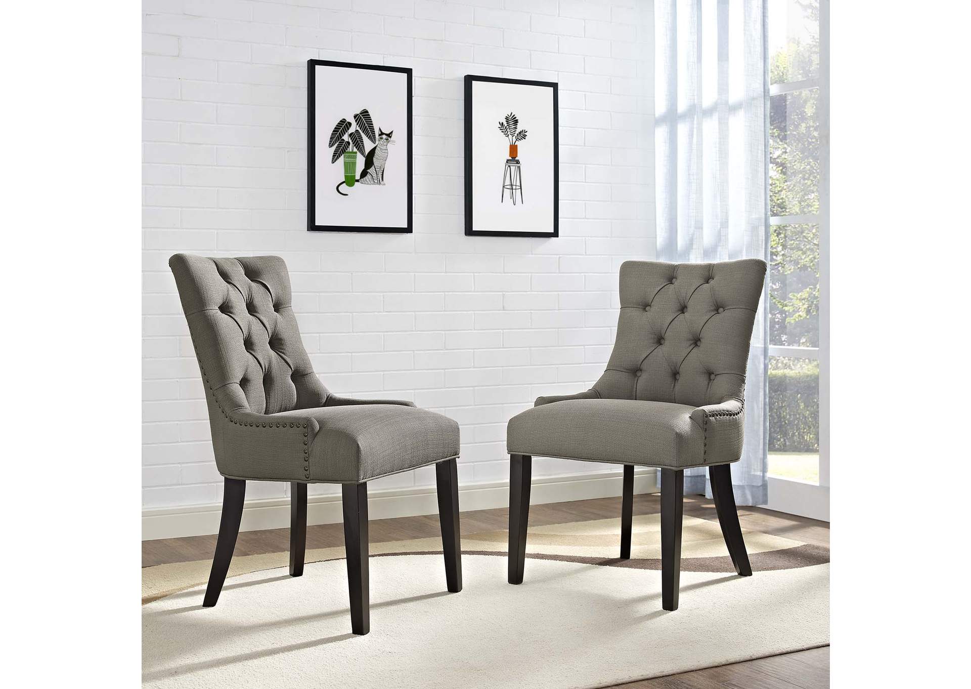 Granite Regent Dining Side Chair Fabric [Set of 2],Modway