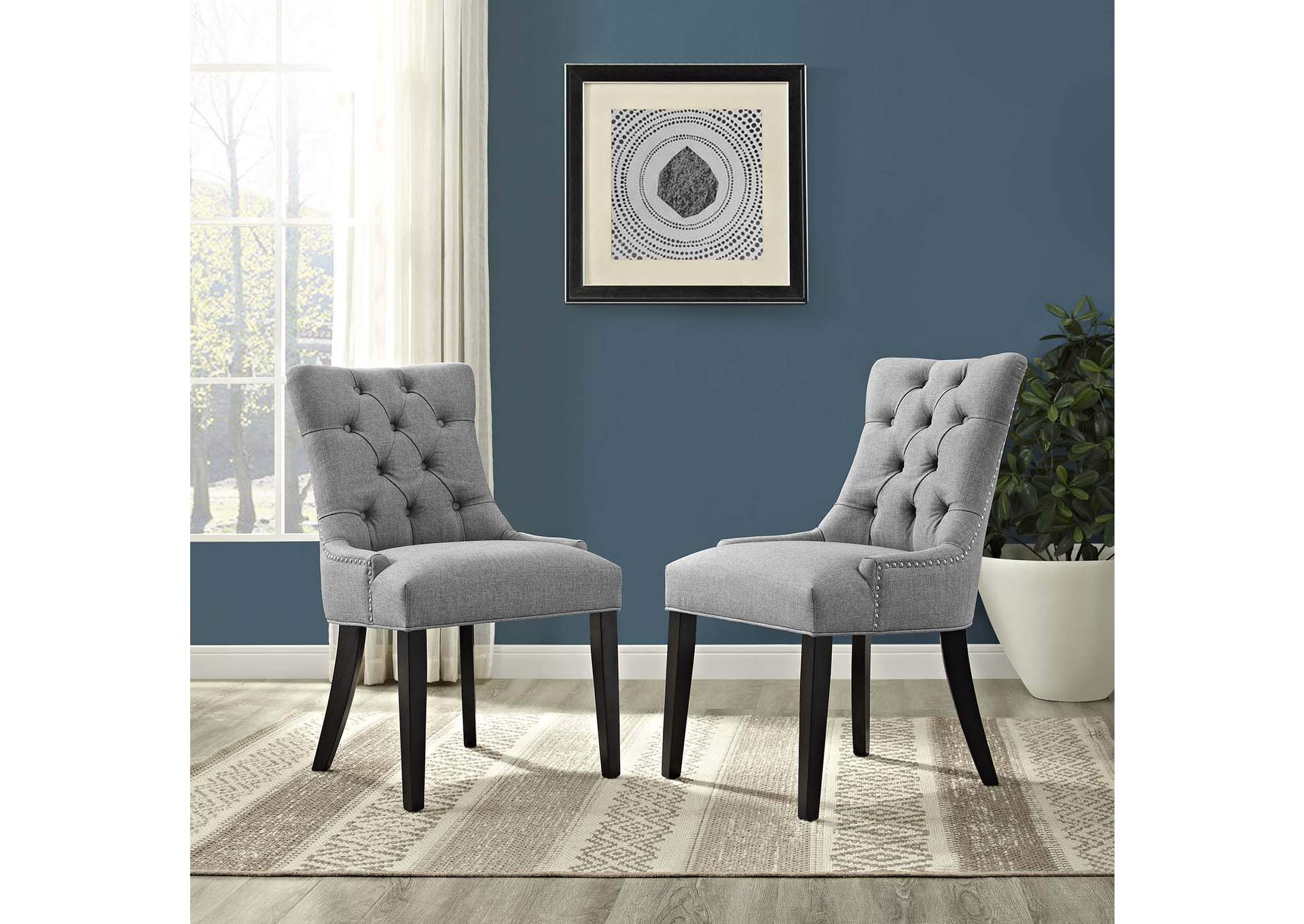 Light Gray Regent Dining Side Chair Fabric [Set of 2],Modway