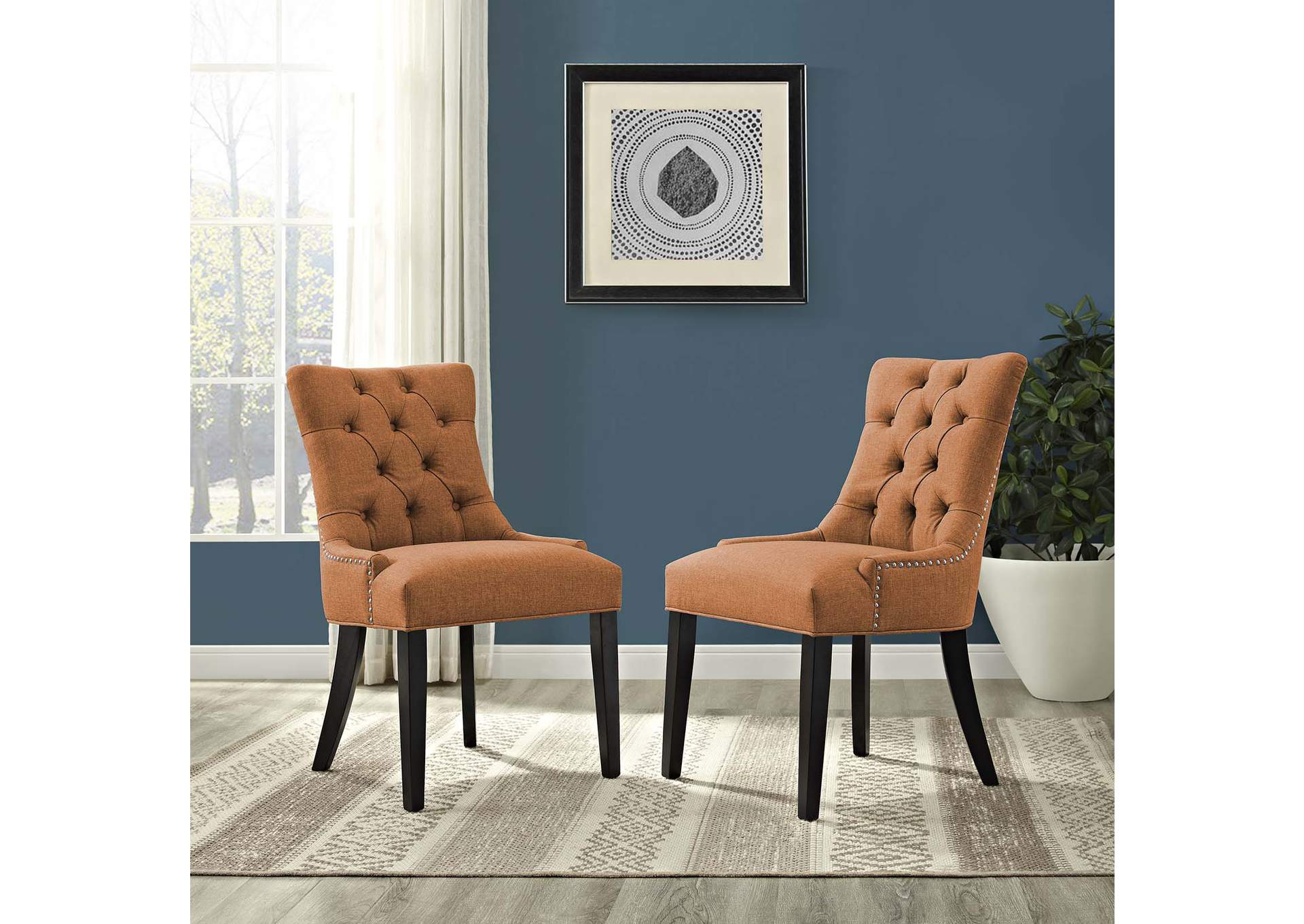 Orange Regent Dining Side Chair Fabric [Set of 2],Modway