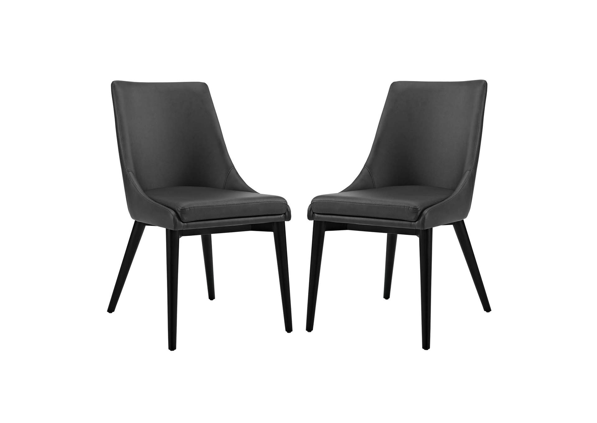 Black Viscount Dining Side Chair Vinyl [Set of 2],Modway