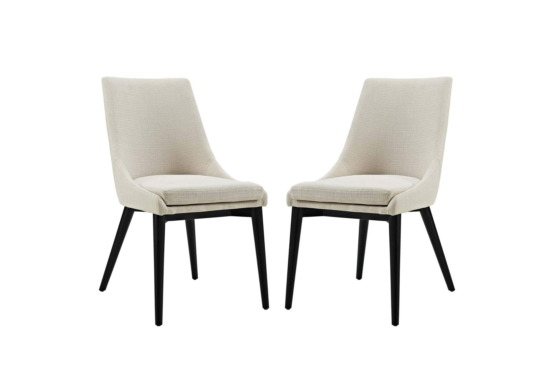 Beige viscount Dining Side Chair Fabric [Set of 2],Modway