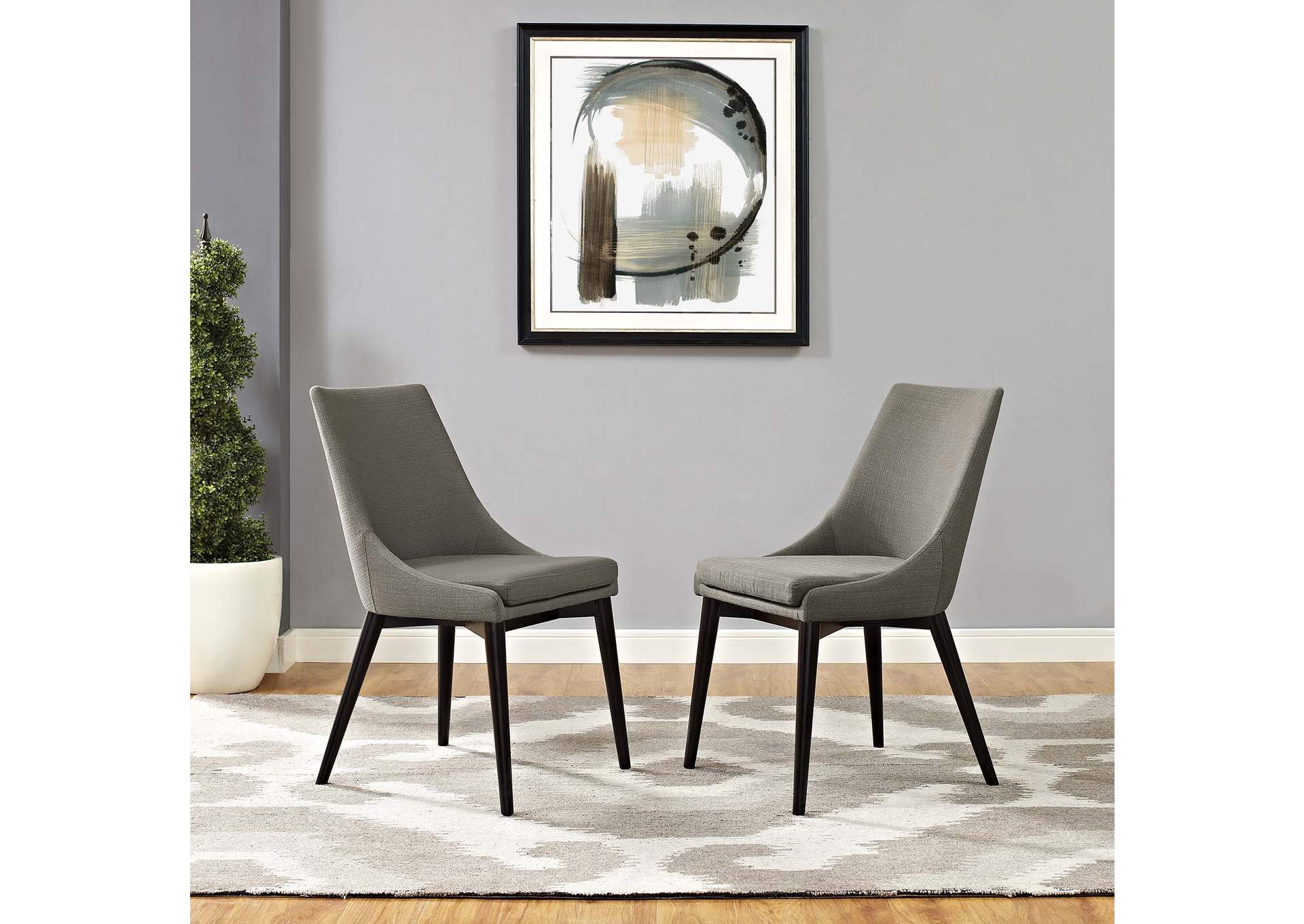 Granite viscount Dining Side Chair Fabric [Set of 2],Modway